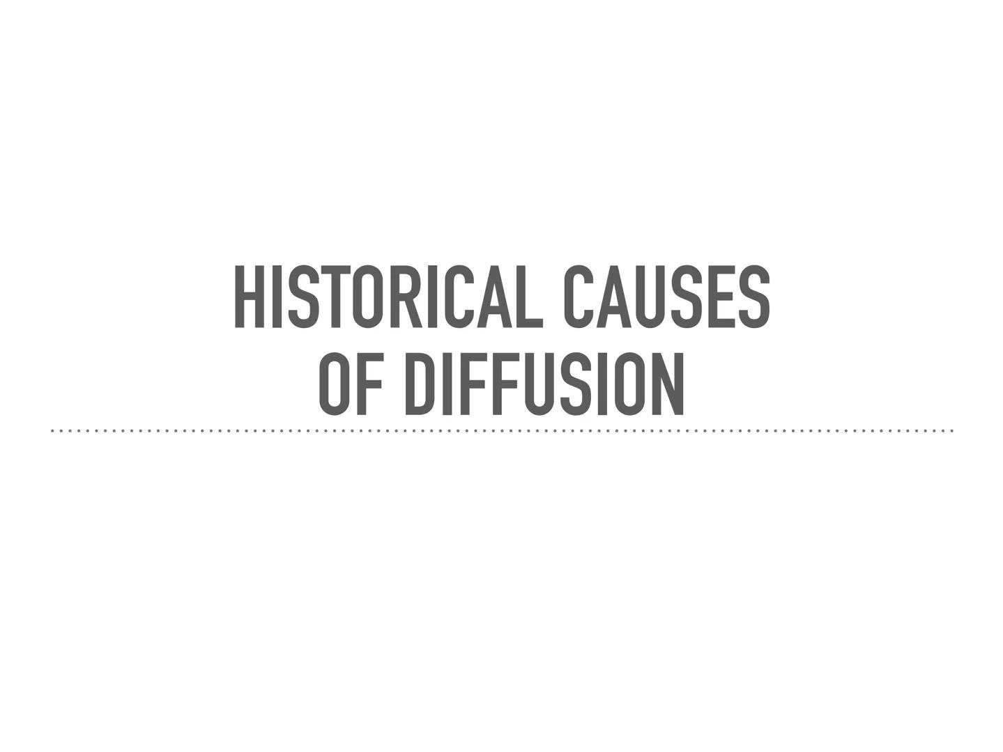# CONTEMPORARY CAUSES
OF DIFFUSION
.........................................................................................................
