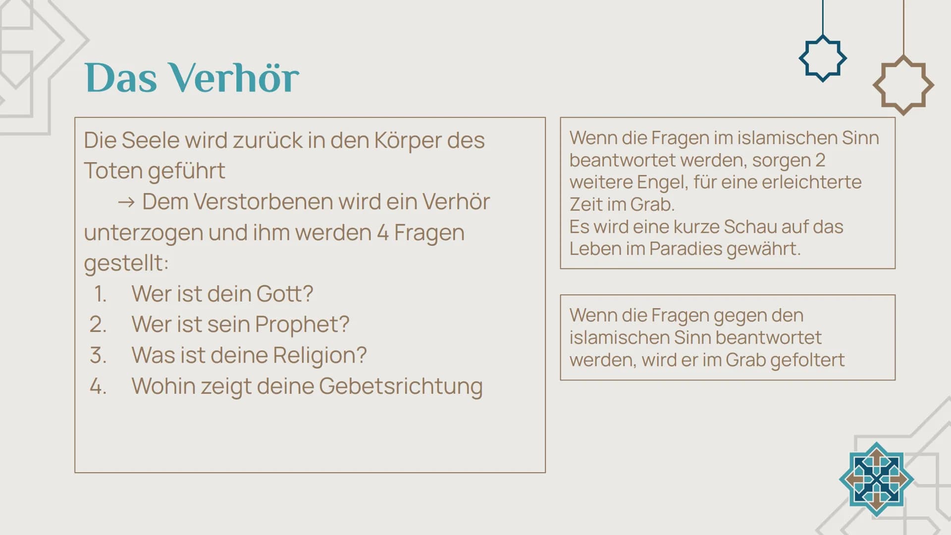 # Der
# Tod im
# Islam

von: Chanel, Matilda,
Finn und Adetayo Inhaltsverzeichnis

3-4 Das Leben
Sünden, Vergebung
und Sinn

8-9 Hölle
Ausse