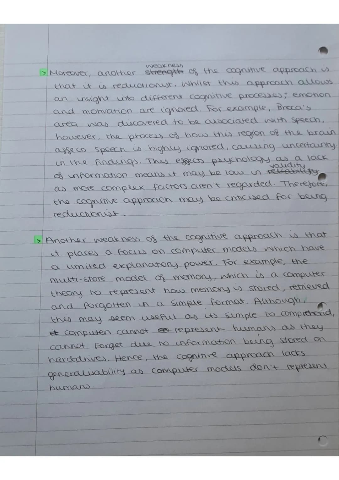 Sunday 25th September 2002 The cognitive approach

> Introduction:
↳ the cognitive approach is in direct contrast to the
behaviourist approa