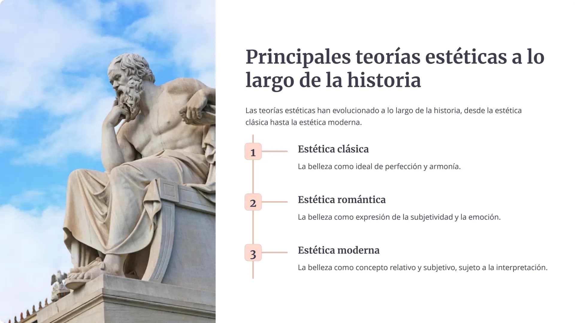 la filosofía del
arte

La filosofía del arte indaga en la naturaleza del arte, su función
en la sociedad y la experiencia estética que produ