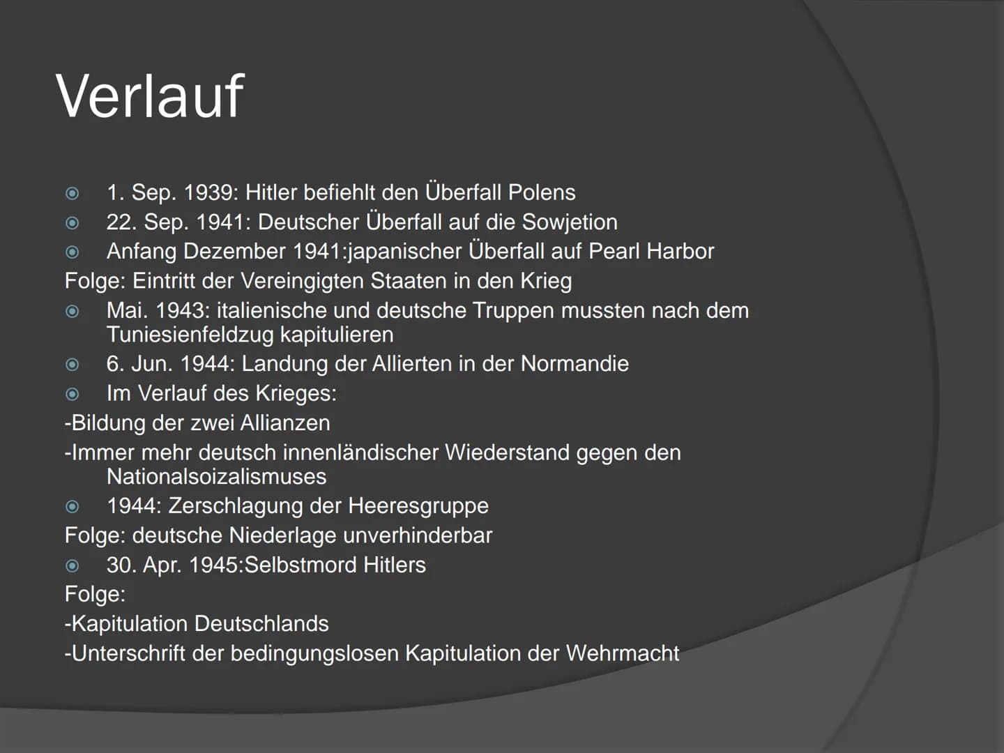 „Der Untergang Hitlers“

2. WELTKRIEG (1939-1945) # Inhaltsverzeichnis

*   Grund des Ausbruches
*   Die Allianzen
*   Das Ende Deutschlands
