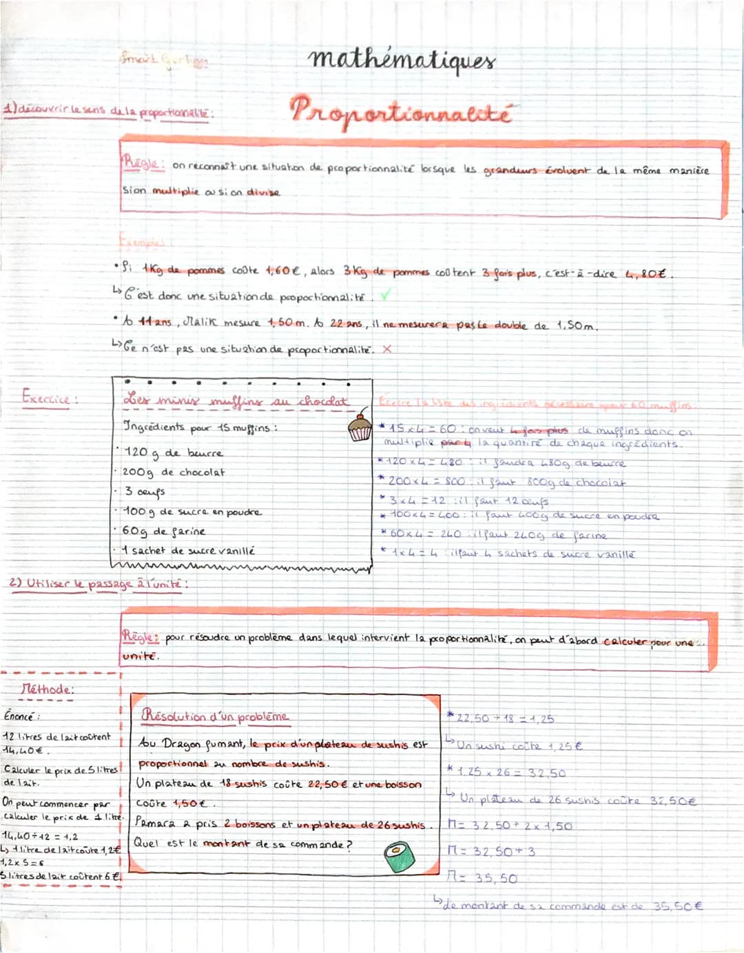 Smark Gortan

1) découvrir le sens de la proportionalité:

mathématiques

Proportionnalité

Regle: on reconnaît une situation de proportionn