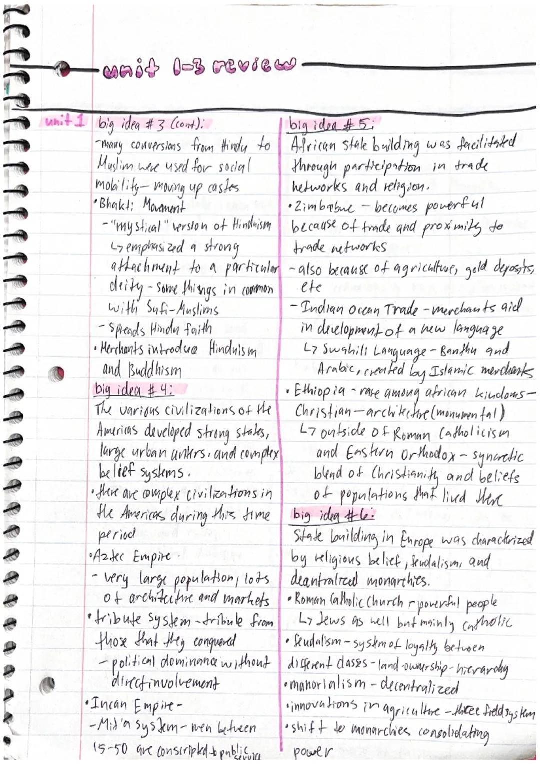 # unit 1-3 review

unit 1 big idea #1;

Song China maintained its rule
through Confucianism and an
imperial bureaucracy. Buddhism
continued 