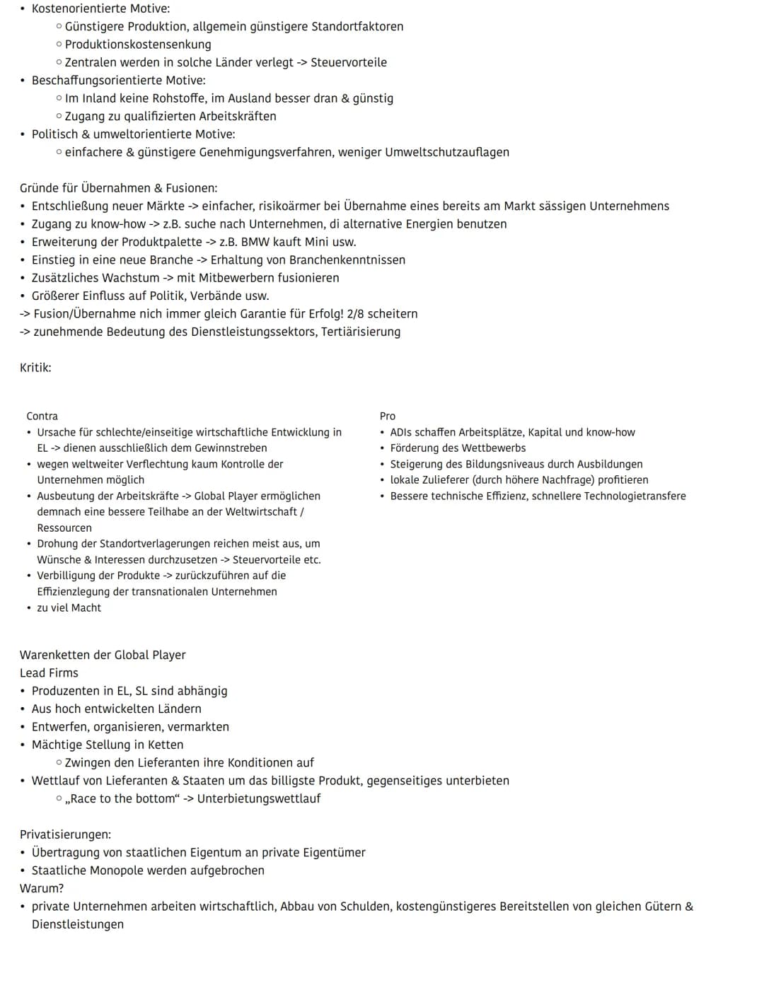 Definition:
Unternehmen/Konzerne, die:
*   Weltweit produzieren, Produktionsstätten oder Segmente erlagen
*   Am internationalen Wettbewerb 