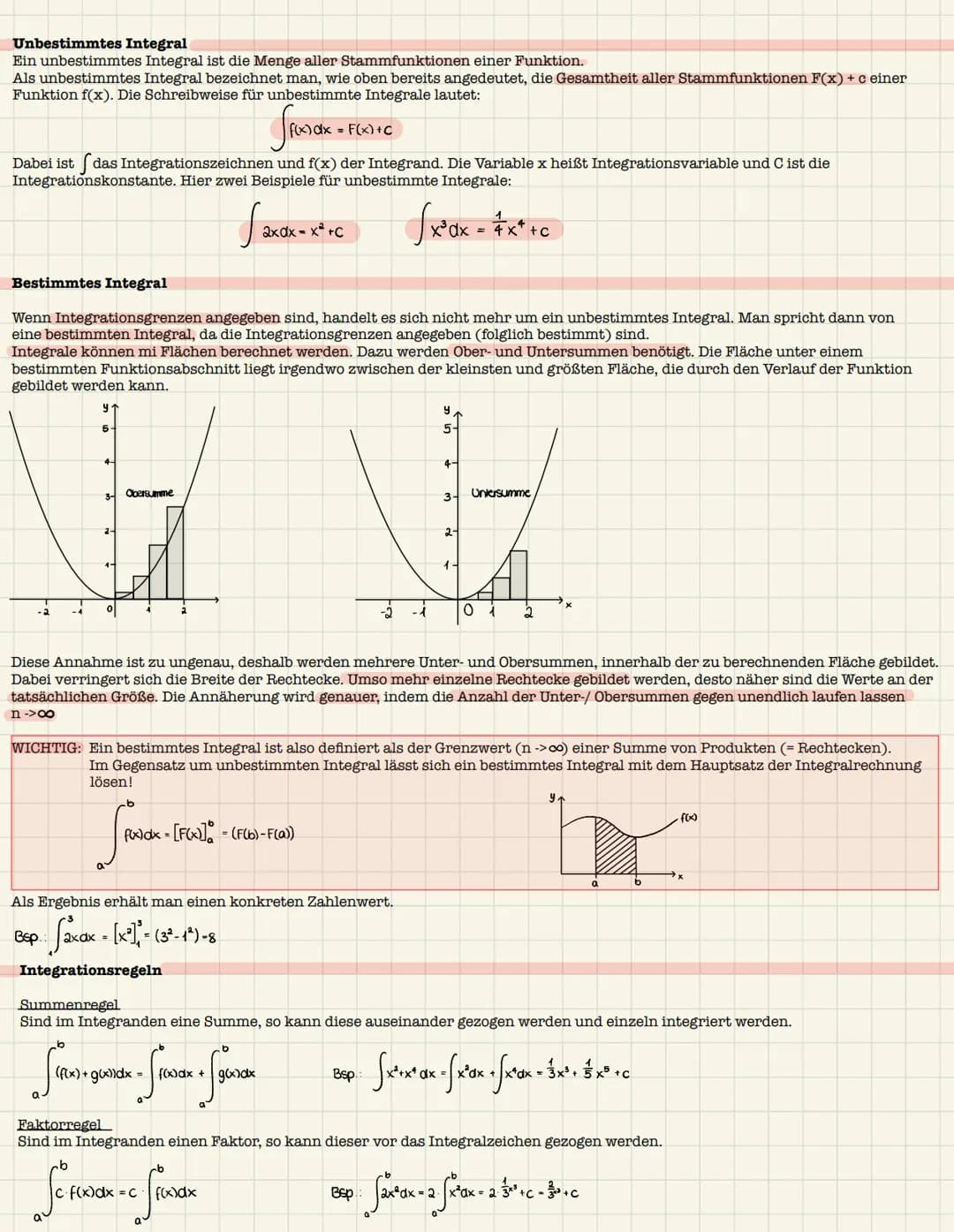 # Das Integral und orientierter Flächeninhalt

Definition:

Eine Funktion f heißt integrierbar im Intervall [a;b], wenn die Annäherung durch