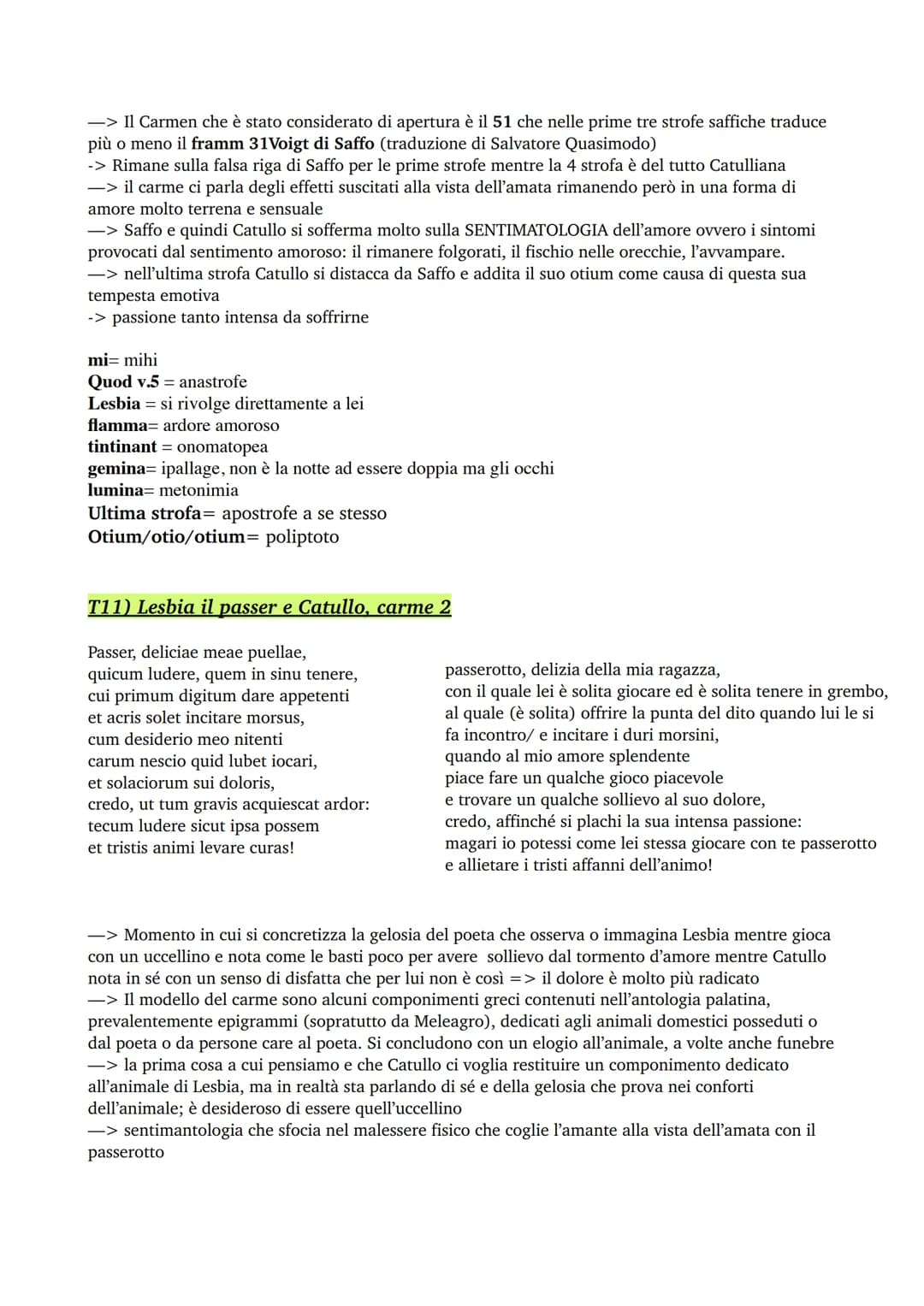 # CATULLO

GENERE: lirica, trattato anche dai poeti neoteroi inspirandosi ai modelli greci.

O Dalla poetica alessandrina di Callimaco (V-II