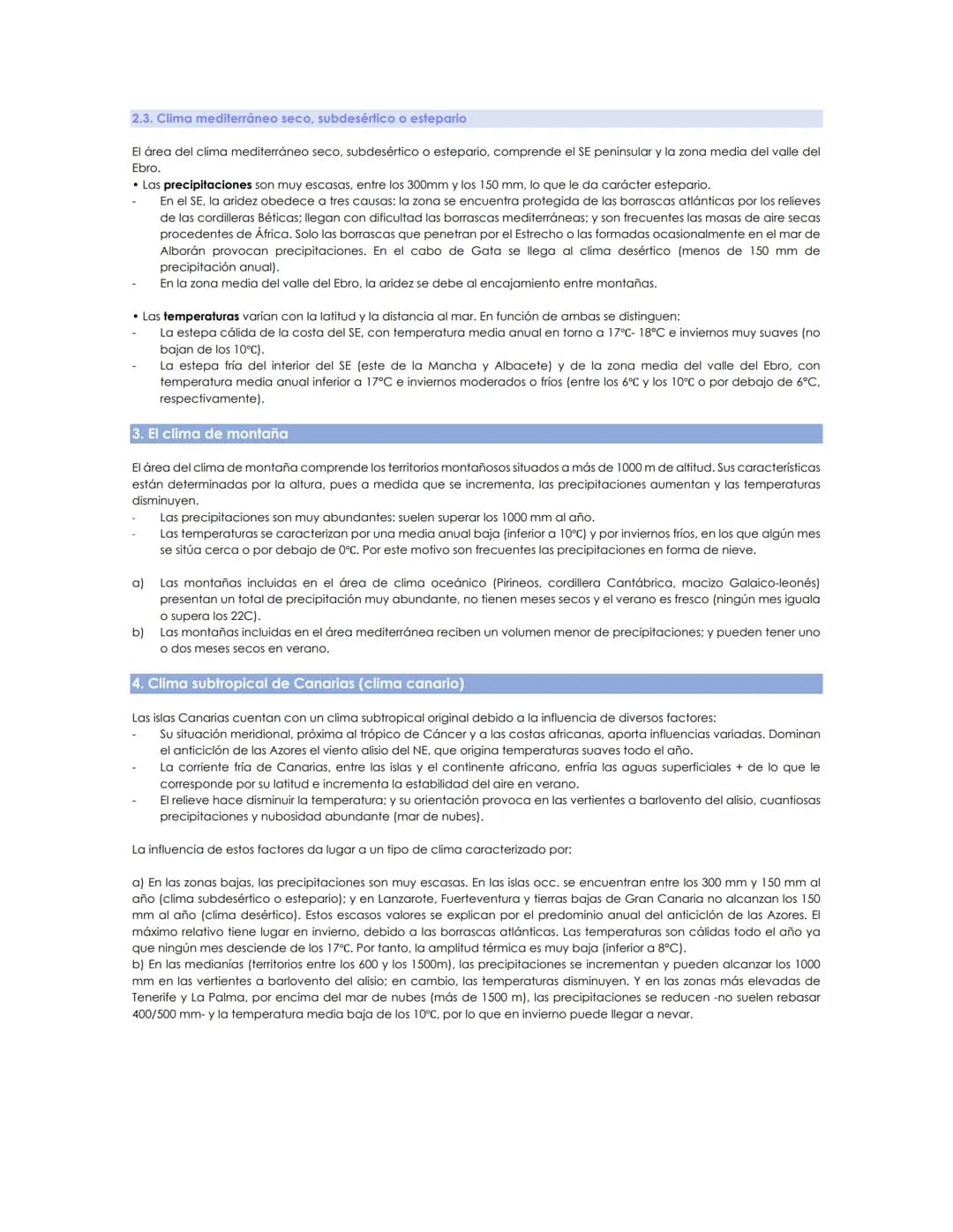 TEMA 3. EL CLIMA
INTRODUCCIÓN
Los climas de España se caracterizan por su diversidad. El estudio del clima supone el conocimiento de los est