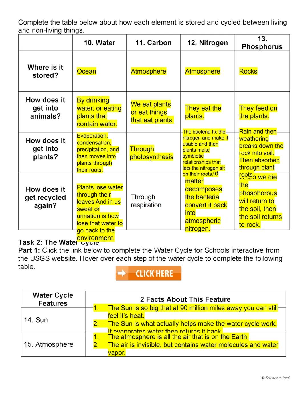 Biogeochemical Cycles Webquest
Name:
Task 1: Introduction to the Biogeochemical Cycles
Click the link below to watch the Biogeochemical Cycl