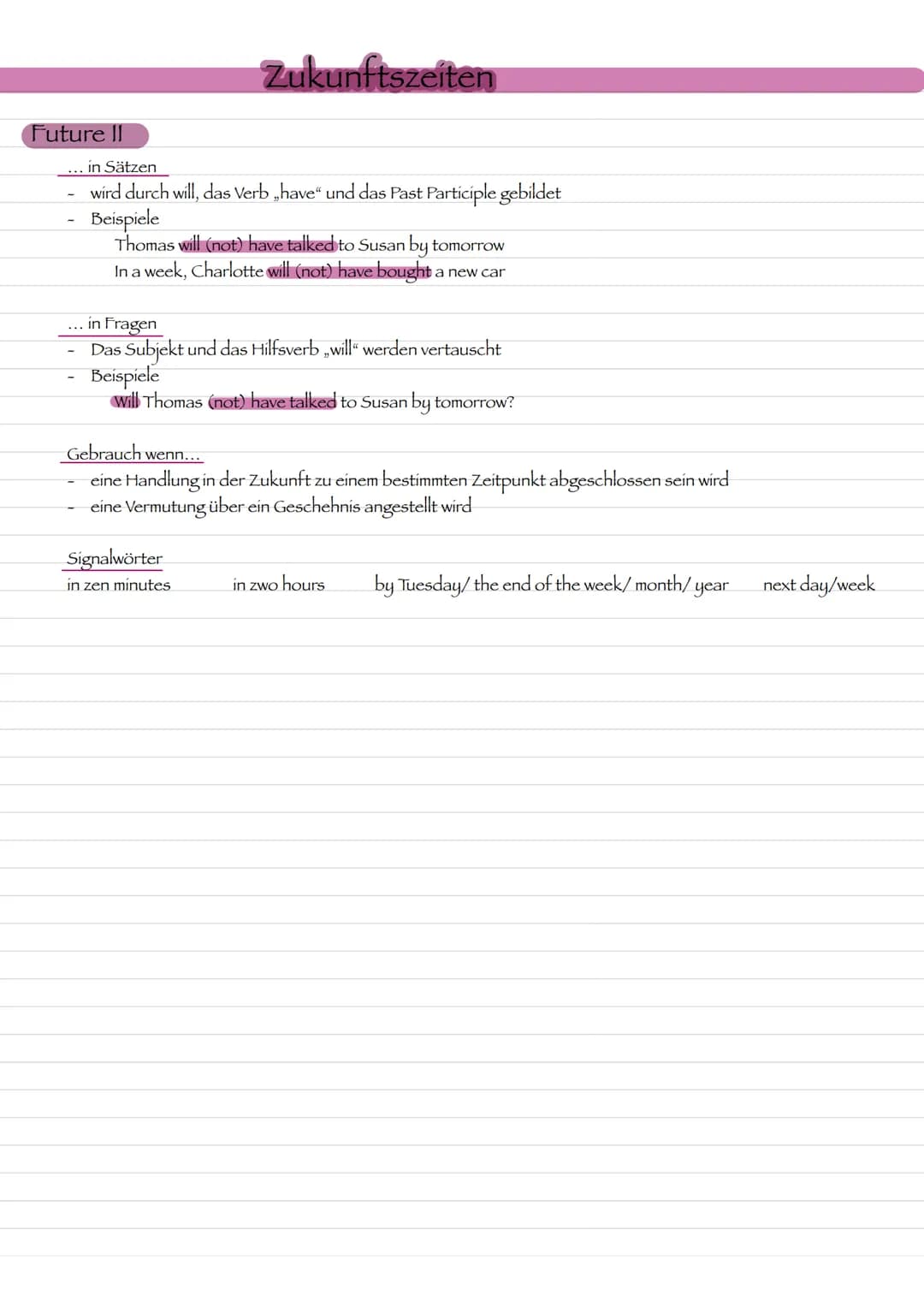 Grammatik # Vergangenheitszeiten

## Present Perfect Progressive

... in bejahten Sätzen

- durch die konjugierte Form von „to have" im pres