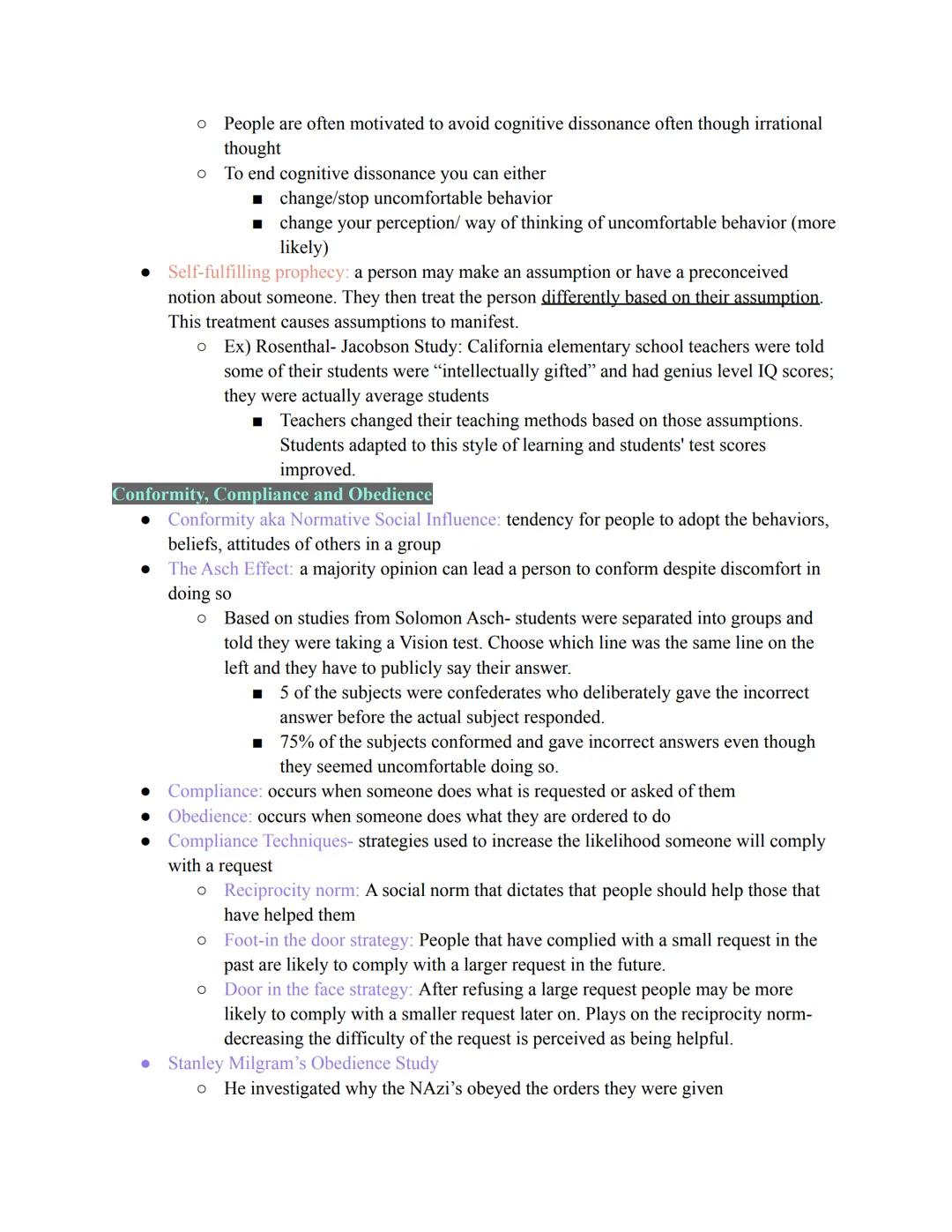 # Unit 9- Social Psychology
The ways people's thoughts, emotions, perceptions, motivations, behaviors are impacted by interactions with
or t