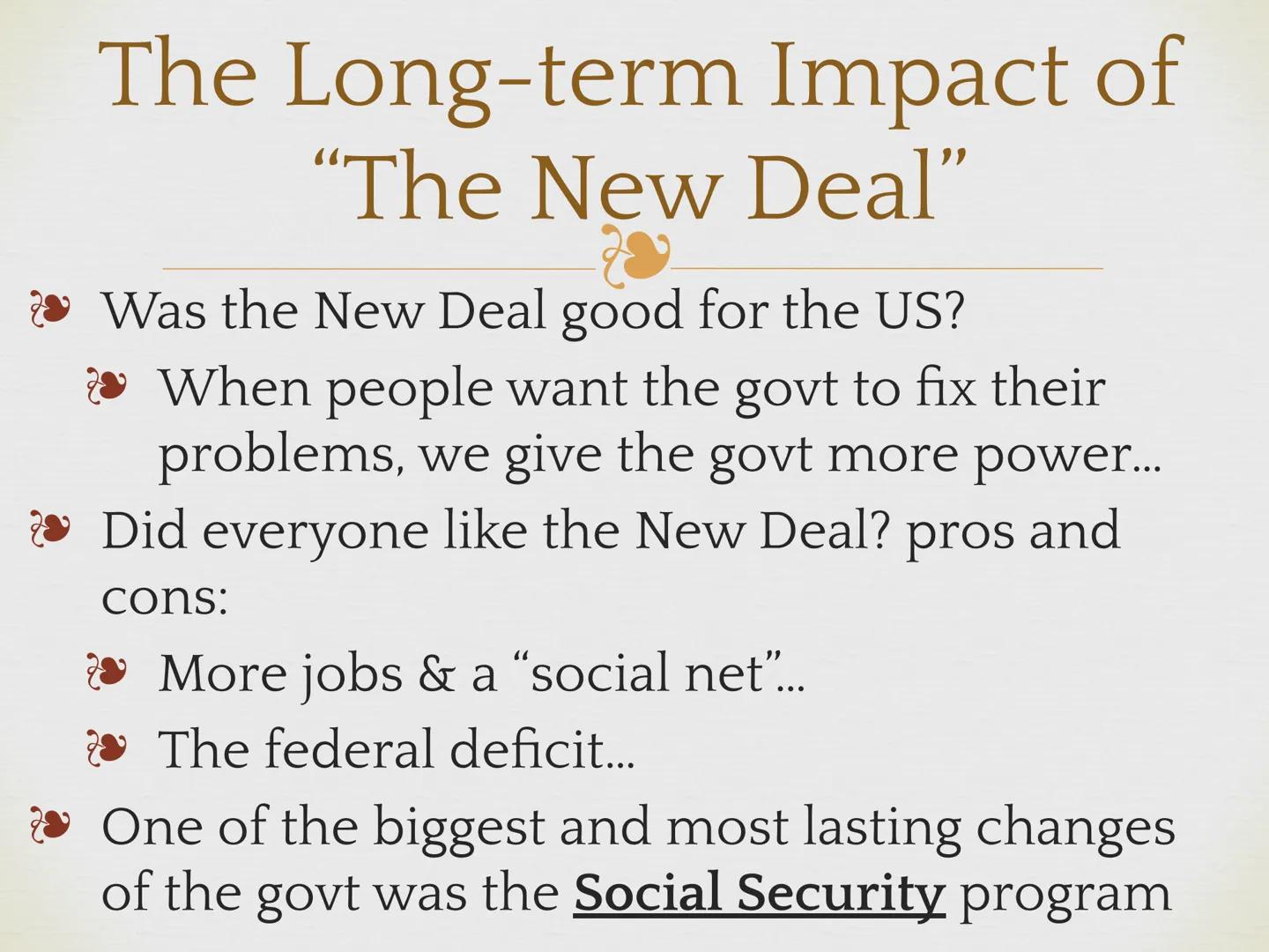 # The New Deal:
Ending the Great Depression

EQ: How did the US Government
try to fix the Great Depression? # Hoover Struggles with the Depr
