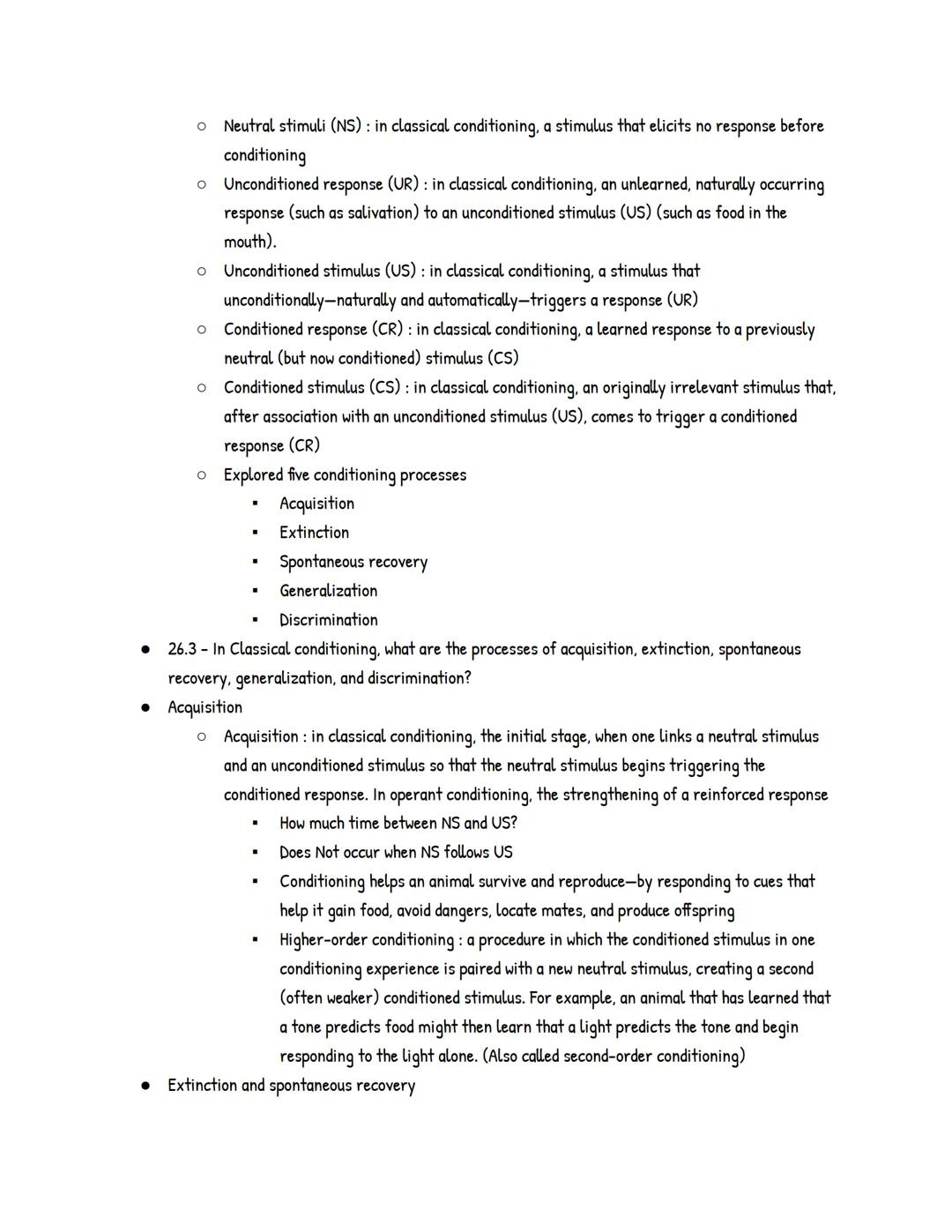 UNIT 6 : Learning

Module 26: How We Learn and Classical Conditioning

• Learning: the process of acquiring new and relatively enduring info