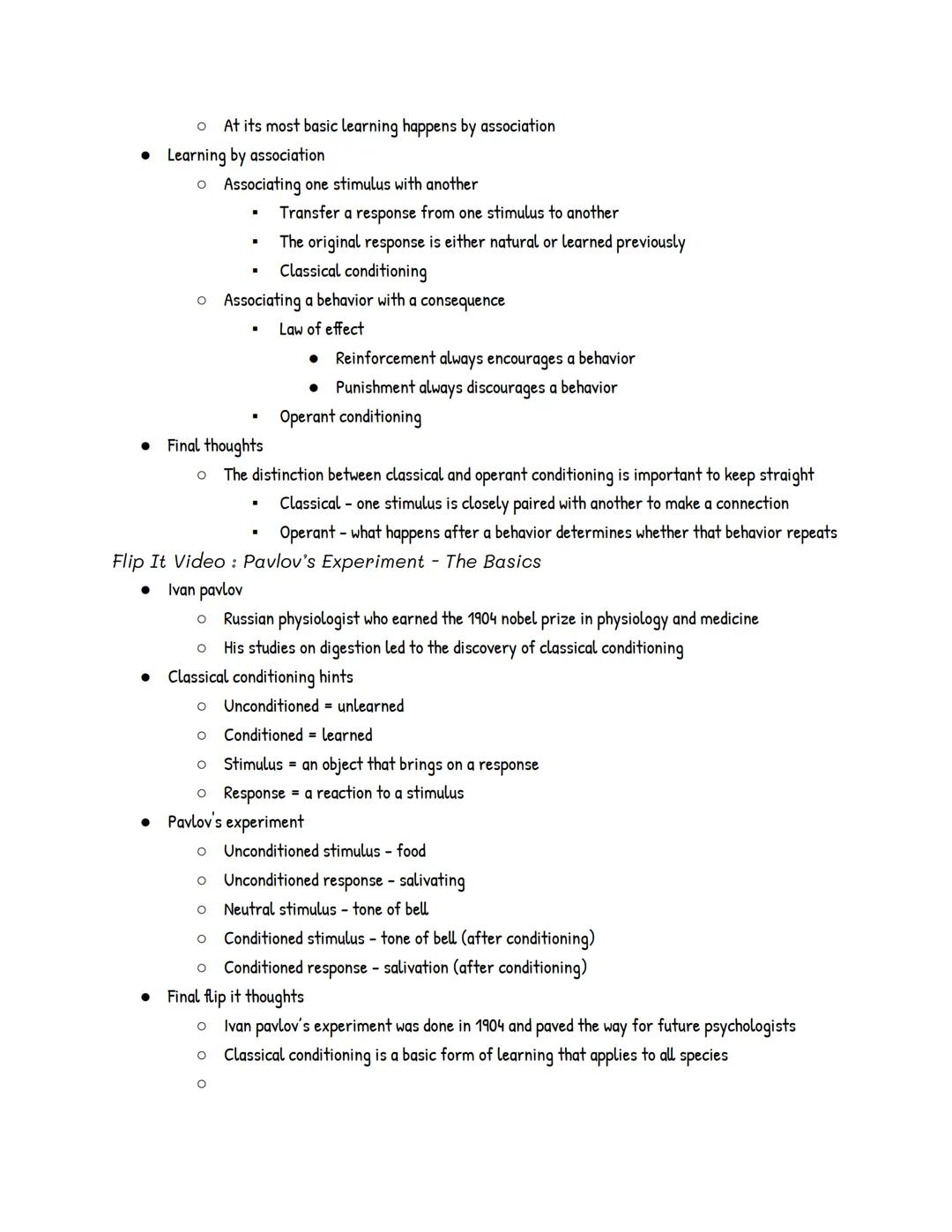 UNIT 6 : Learning

Module 26: How We Learn and Classical Conditioning

• Learning: the process of acquiring new and relatively enduring info