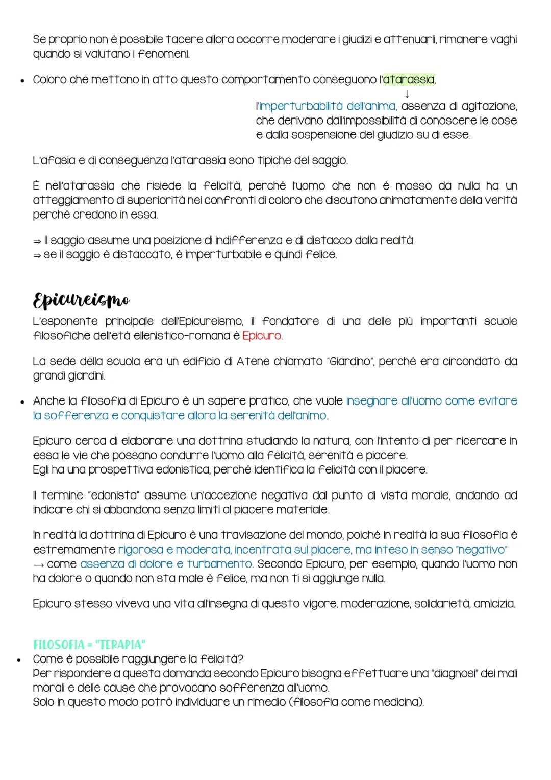 # Scuole filosofiche dopo Aristotele

Le scuole filosofiche che si vengono a creare dopo Aristotele nell'età ellenistica sono:
- lo scettici