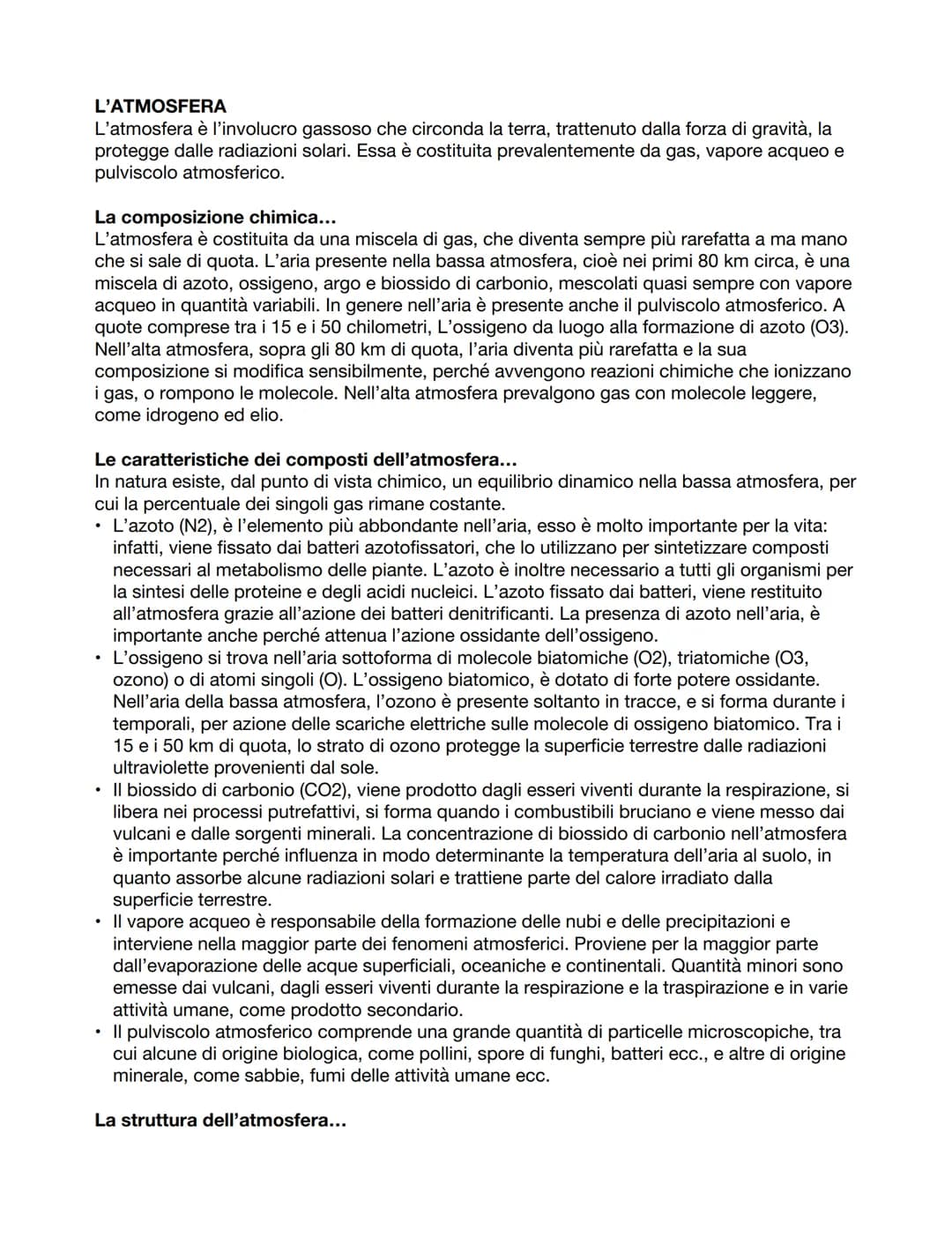 <h2>Struttura e composizione dell'atmosfera</h2>
<p>L'<strong>atmosfera terrestre</strong> è l'involucro gassoso che circonda la Terra e rap