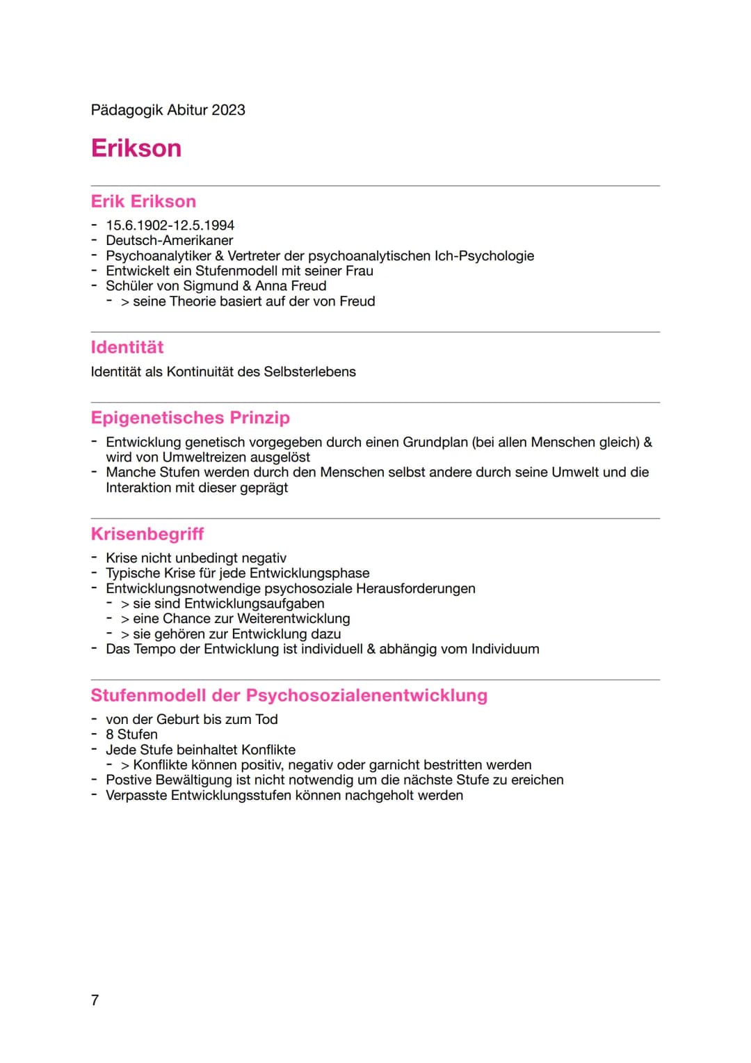# Pädagogik Abitur 2023

# Identität

Sozialisation

Mead, Erikson, Hurrelmann, Kohlberg Pädagogik Abitur 2023

# Sozialisation

## Definiti