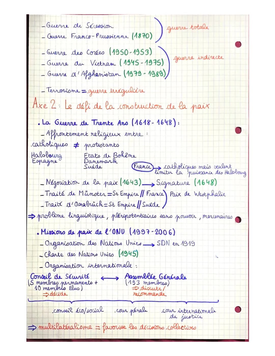 # THÈME 2:

Formes de conflits et tentatives de paix

• Critères établissant une typologie des guerres :

- conflit = situation de désaccord