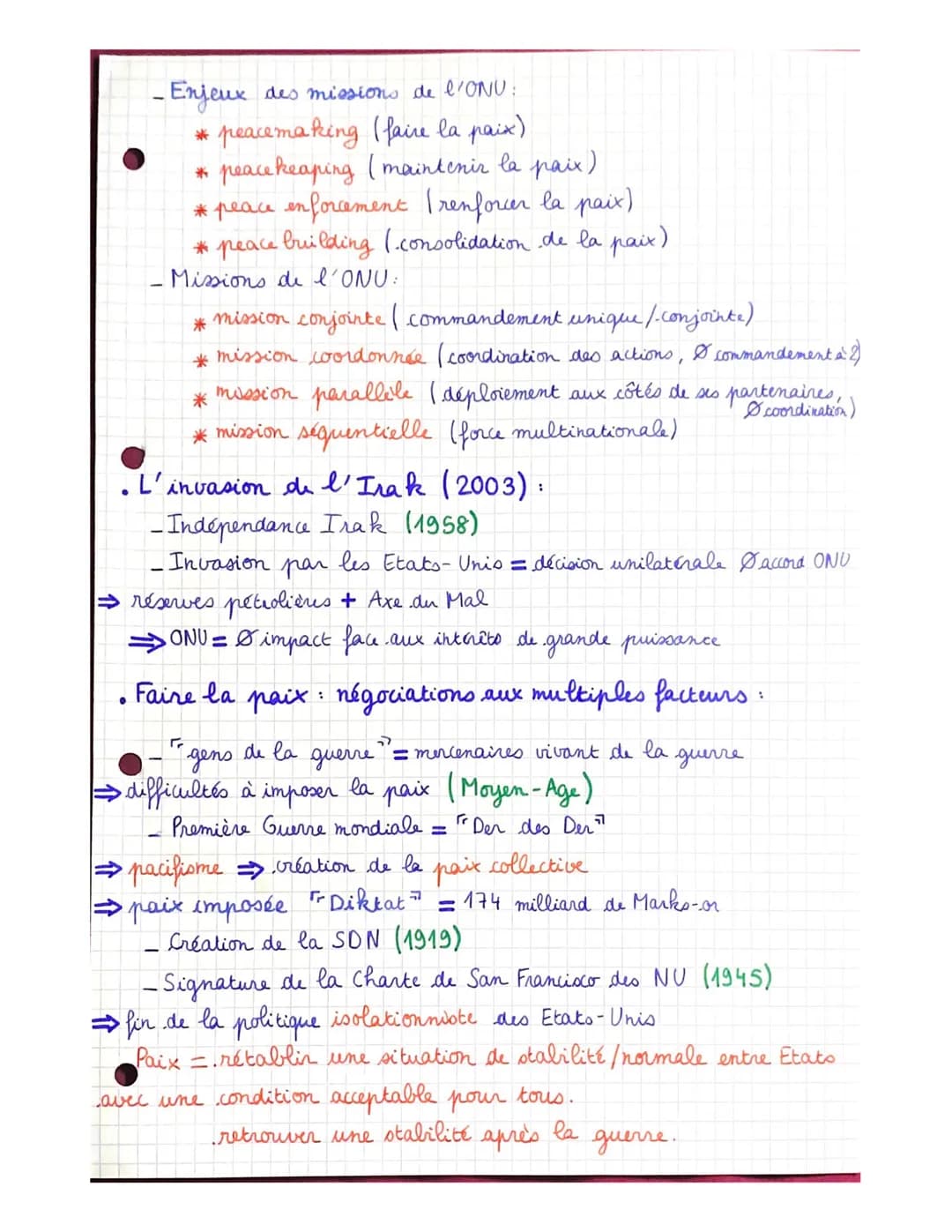 # THÈME 2:

Formes de conflits et tentatives de paix

• Critères établissant une typologie des guerres :

- conflit = situation de désaccord