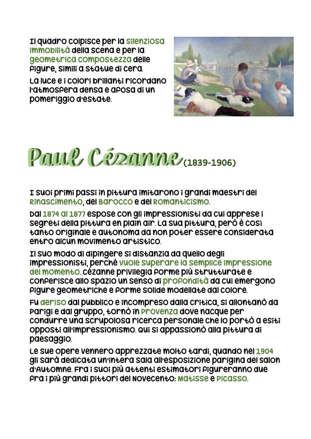 # Il Post-impressionismo

Nel 1886 si organizzò a Parigi l'ultima mostra collettiva degli
impressionisti, che evidenziò la crisi del gruppo,