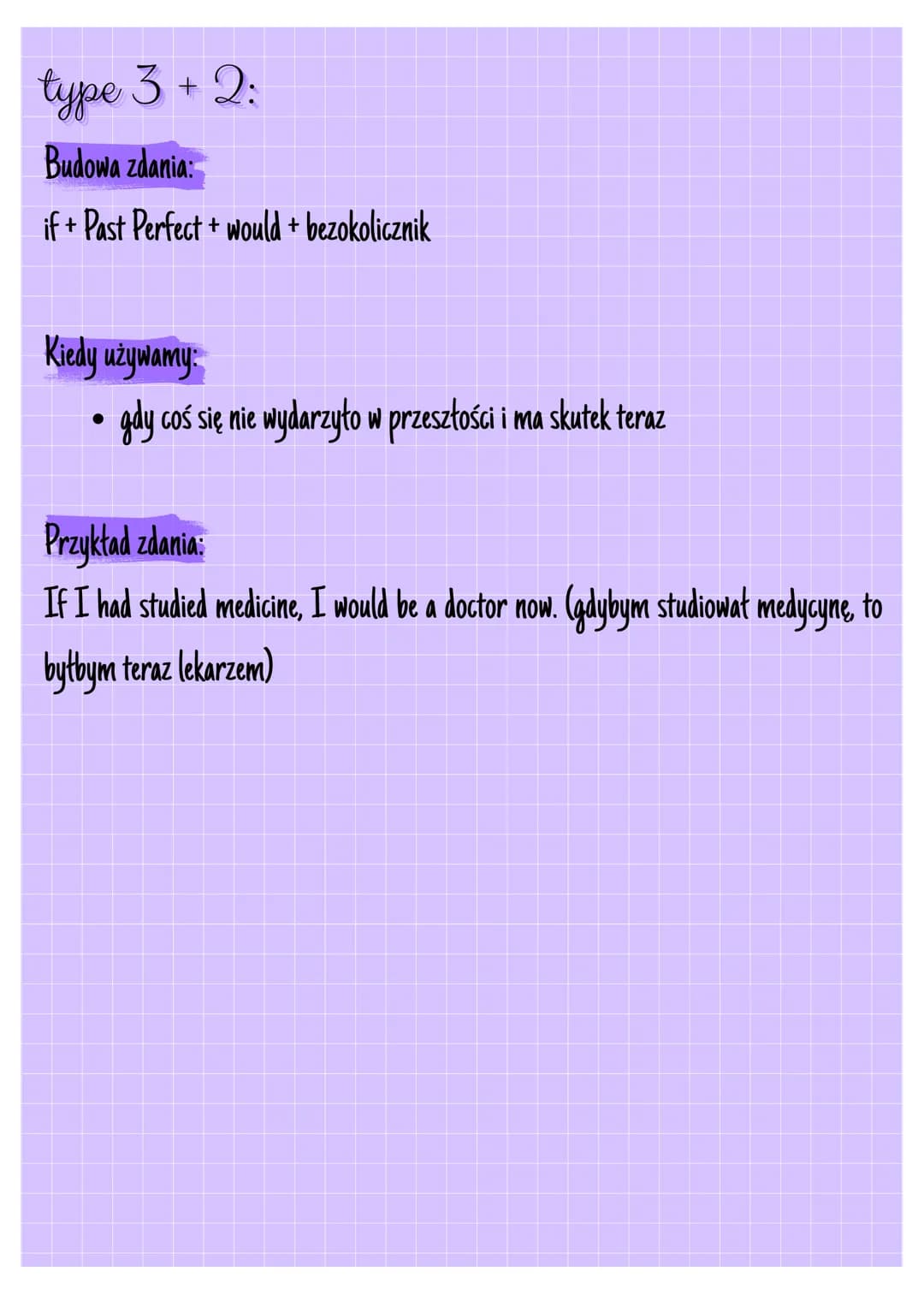 # CONDITIONALS

ogólnie:

Tryby warunkowe w języku angielskim, zwane conditionals, to struktury gramatyczne,
które opisują zdarzenia zależne