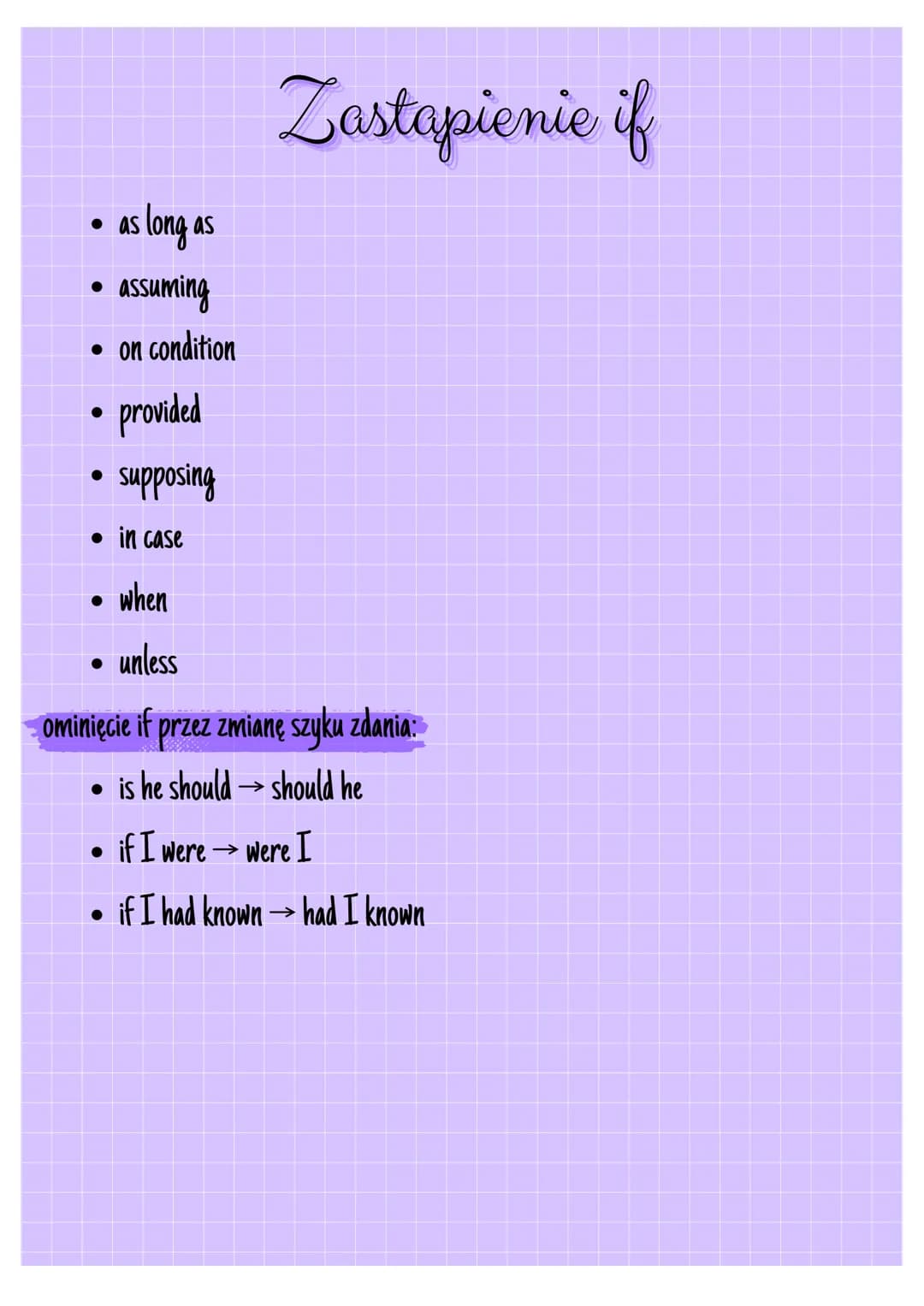 # CONDITIONALS

ogólnie:

Tryby warunkowe w języku angielskim, zwane conditionals, to struktury gramatyczne,
które opisują zdarzenia zależne