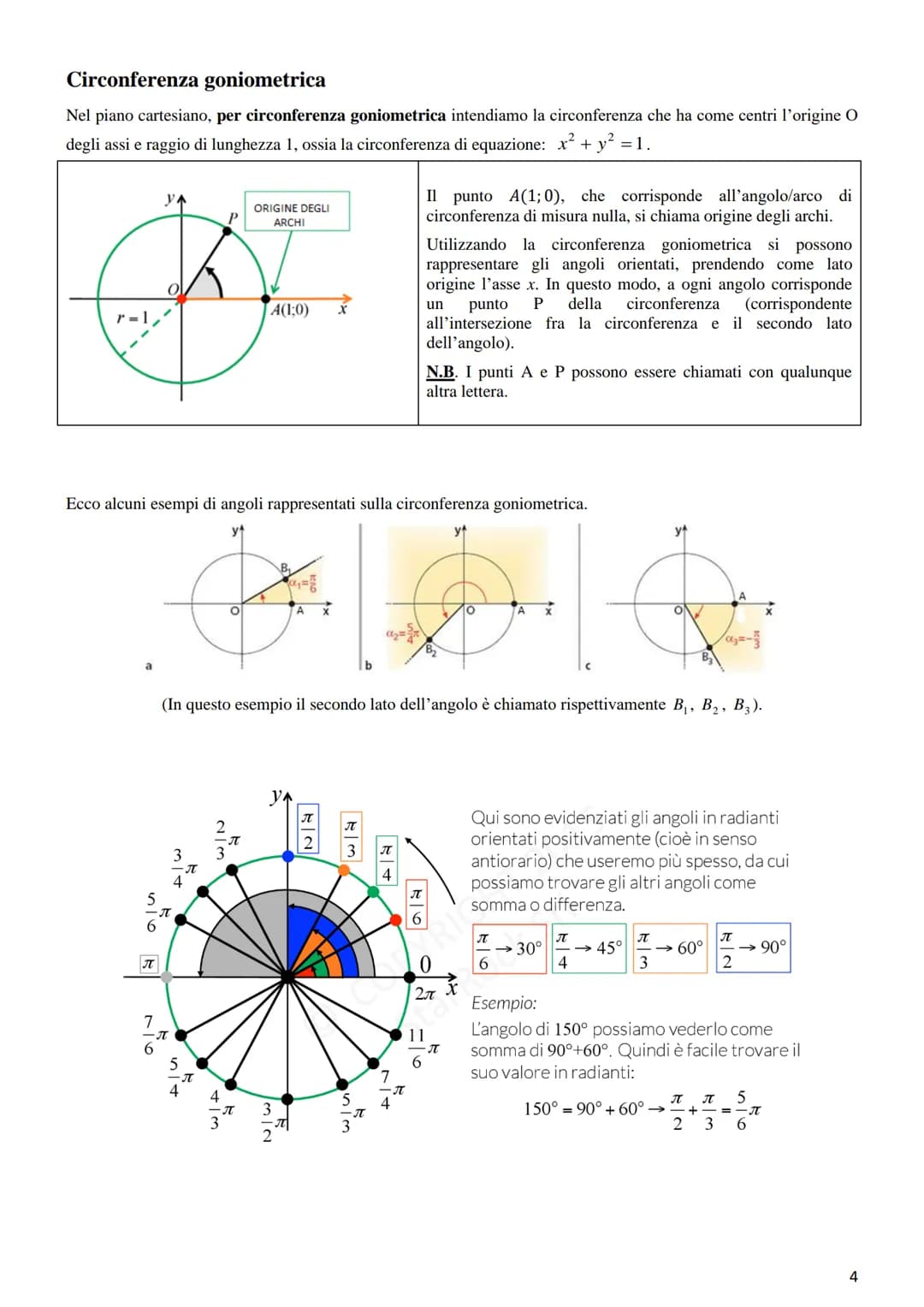 # GONIOMETRIA

La Goniometria è quella parte della Matematica che si occupa della misura degli angoli e delle relative funzioni.
La Trigonom