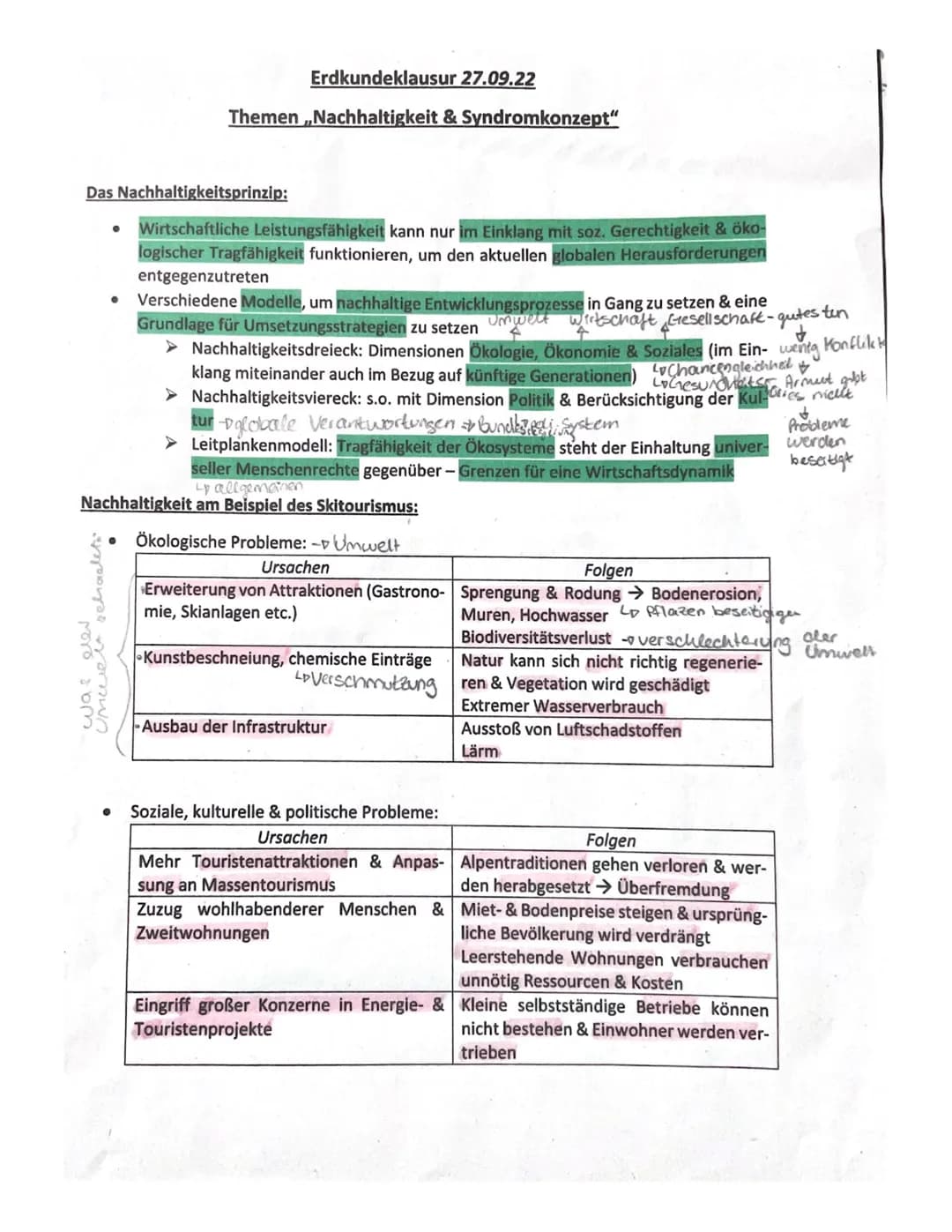Massentourismus-Syn-
drom
Erschließung & Schädi- Zersiedlung in Küstenregi-
gung von Naturräumen onen, Verstärkung des
für Erholungszwecke T