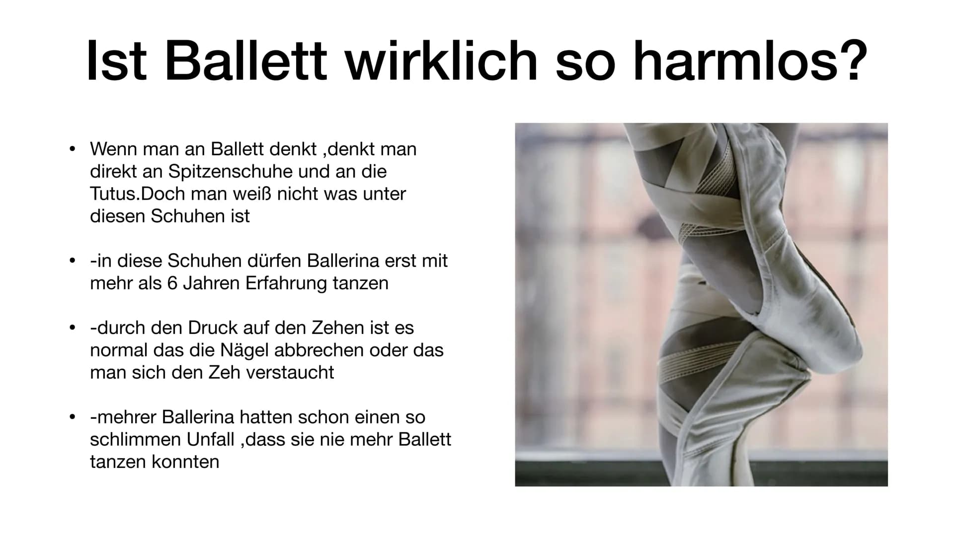 # PowerPoint

Präsentation von

Annina

BALLETT # „Ballett" was ist das?

-Ballett ist eine Tanzart wo Disziplin ein Muss ist

• -Ballett is