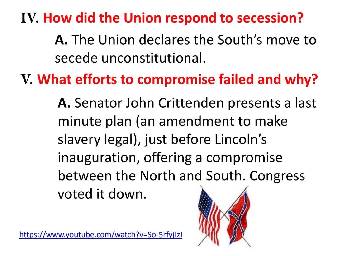 # The American Civil War

(1861-1865) ## Terms and Names:

1. secede
2. Jefferson Davis
3. Abraham Lincoln
4. Confederate States of America 