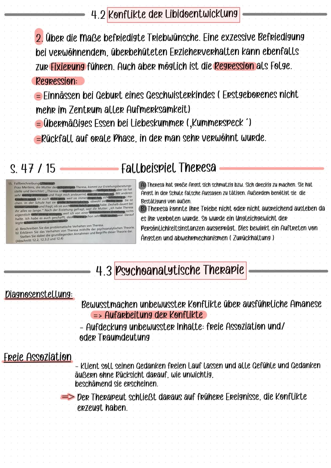 # 4.2 Konflikte der Libidoentwicklung

2. Über die Maße befriedigte Triebwünsche. Eine exzessive Befriedigung
bei verwöhnendem, überbehütete