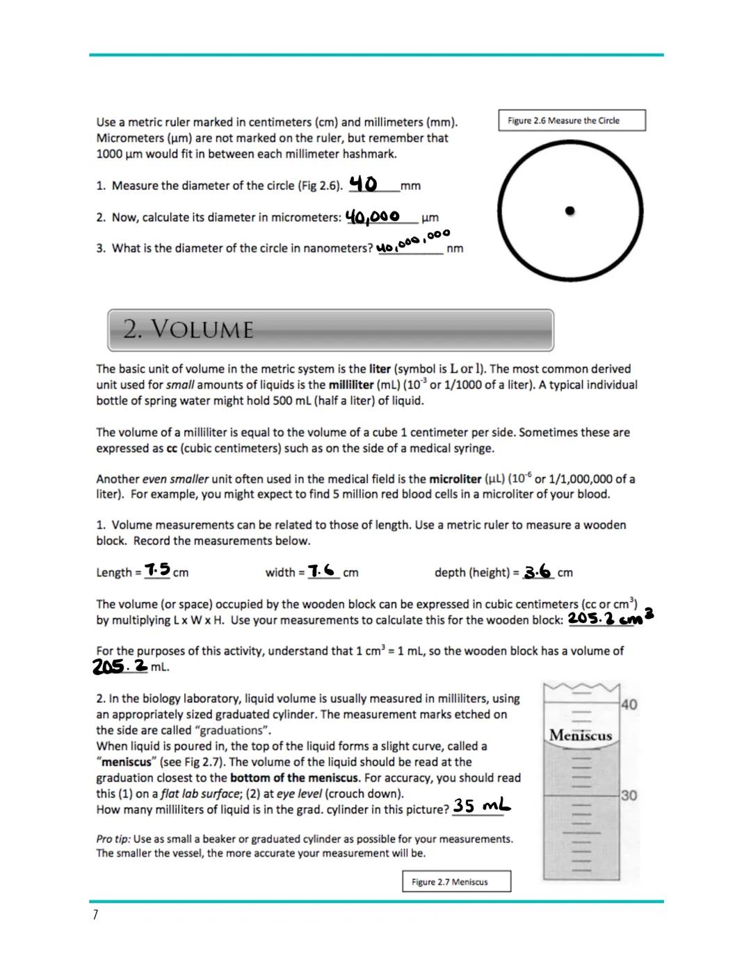 Biology Frosh

# Making Metric Measurements

995

# The Metric System

Introduction

In many biology investigations, precise measurements mu