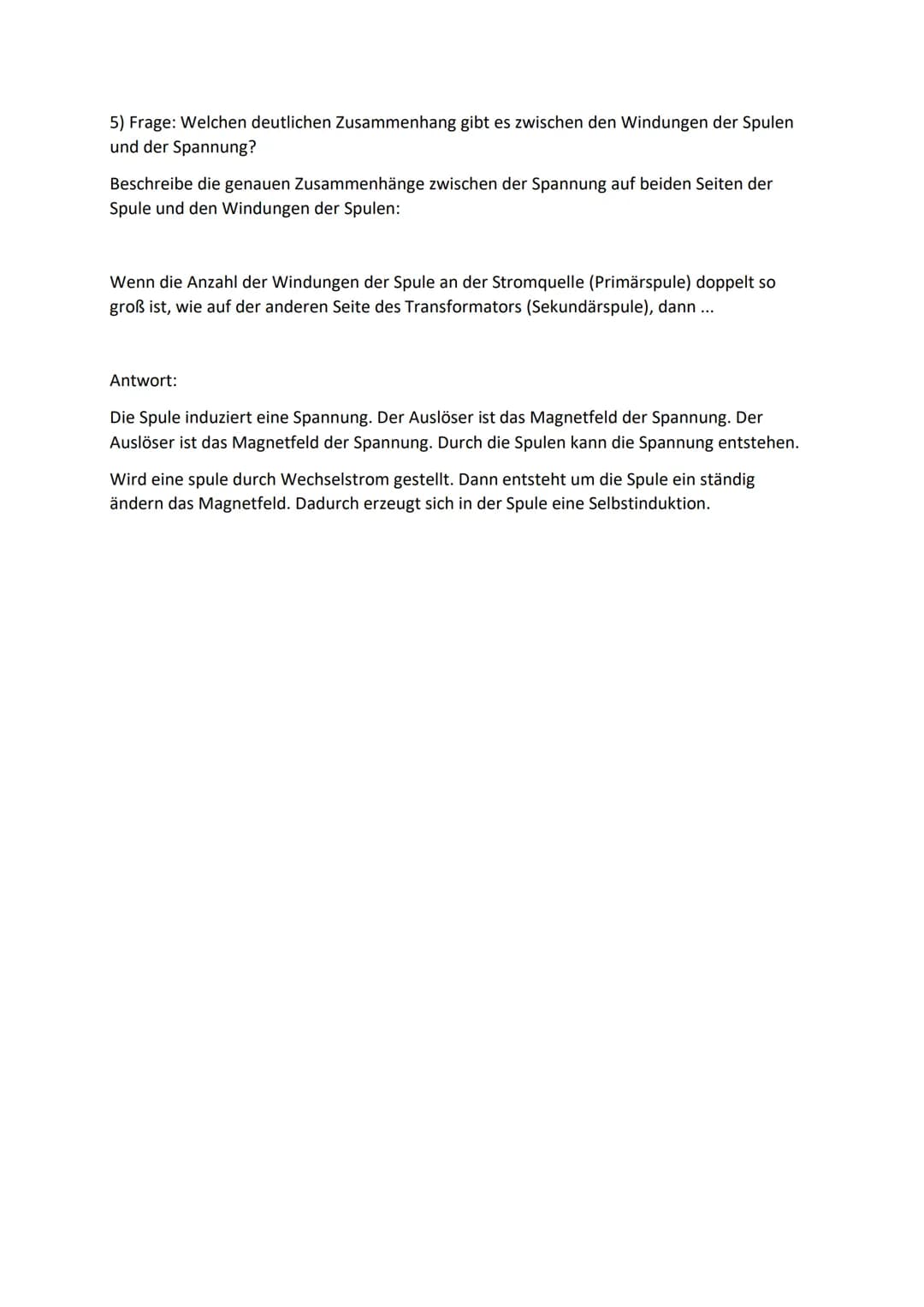 1 Frage: Wie kann man die Stromstärke einer Stromquelle mit Hilfe von Spulen und
Eisenkern (Transformatoren) vergrößern und verkleinern?

Di