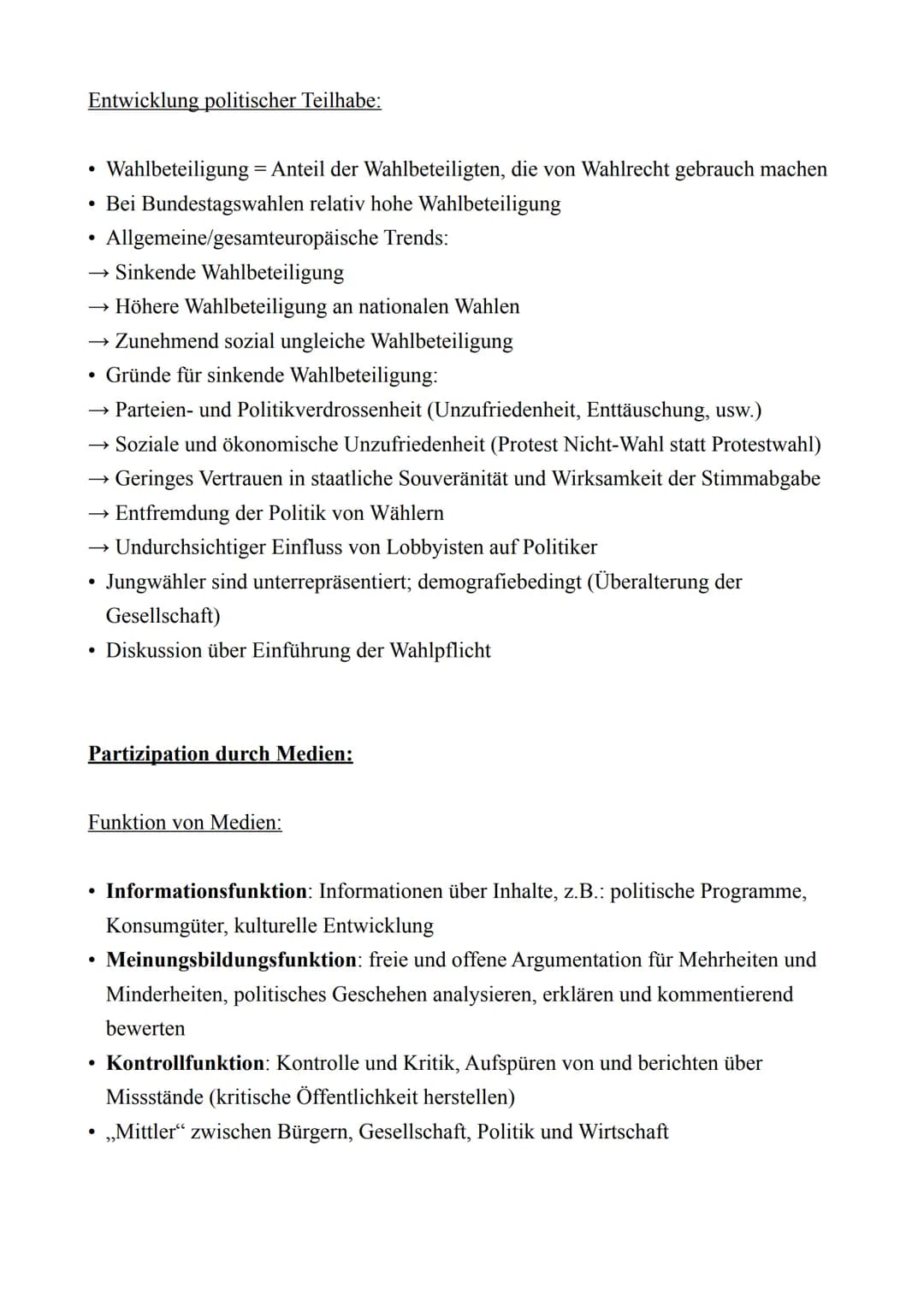 # PoWi LK - Abitur 2022
Lernzettel

12.1.: Politische Partizipation zwischen Anspruch und Wirklichkeit

*Der politische Prozess*

Dimensione