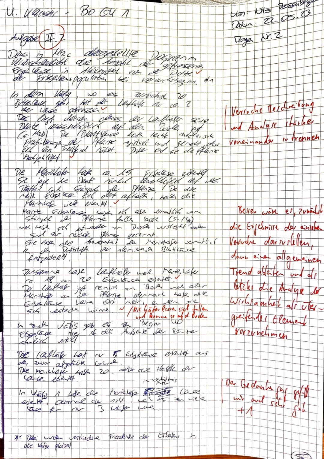 22.05.2023

Aufgabe 1: Ökologie - Beziehungen zwischen zwei Wattschneckenarten
Name: Nils Rosenberger

Aufgabenstellung:
|   |              
