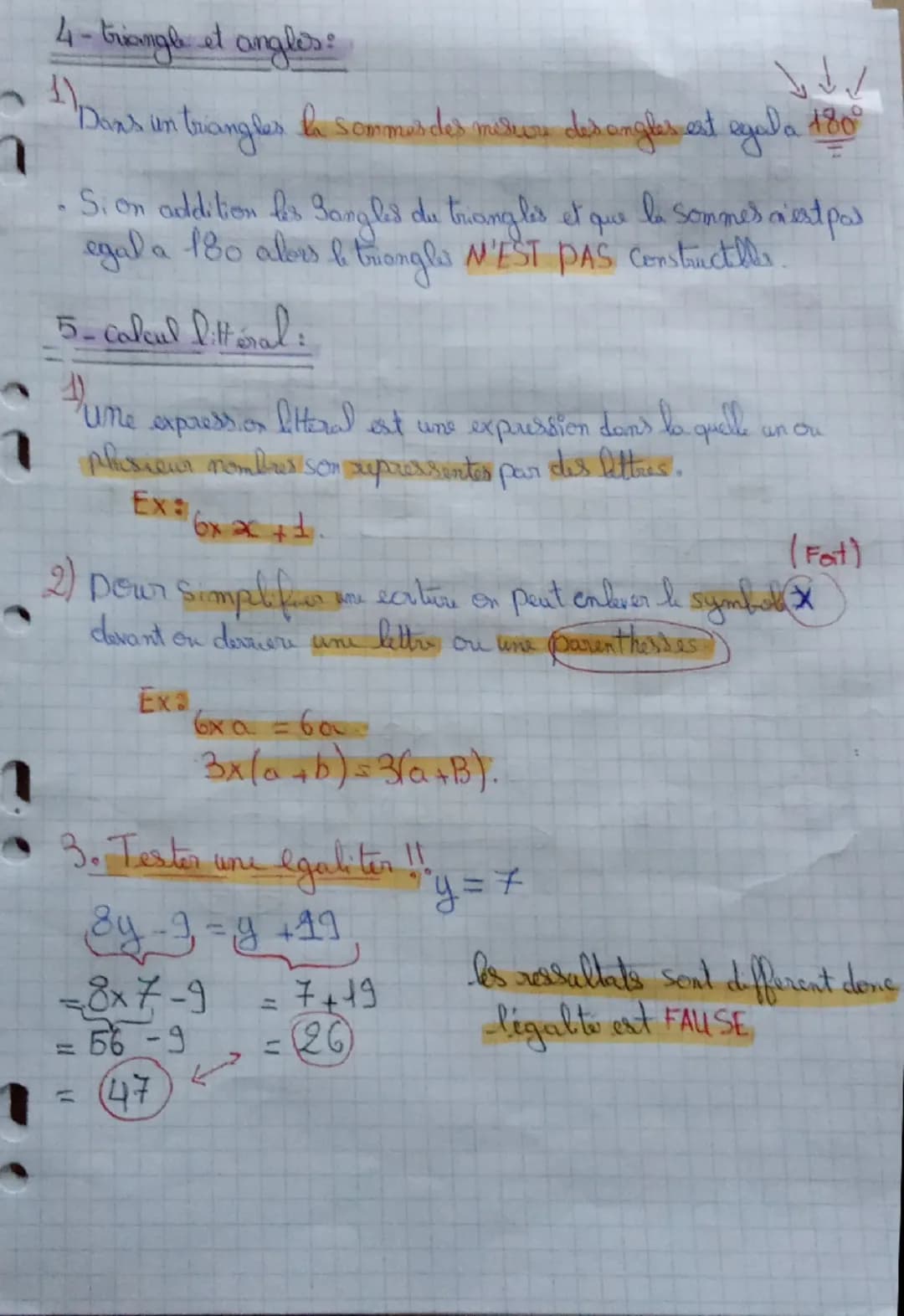 --- OCR Start ---
า
Maths:
1 Enchainement d'operations:
Dan's une expression san's parentheses comportant uniquement des
+/-/x/ on effectre 