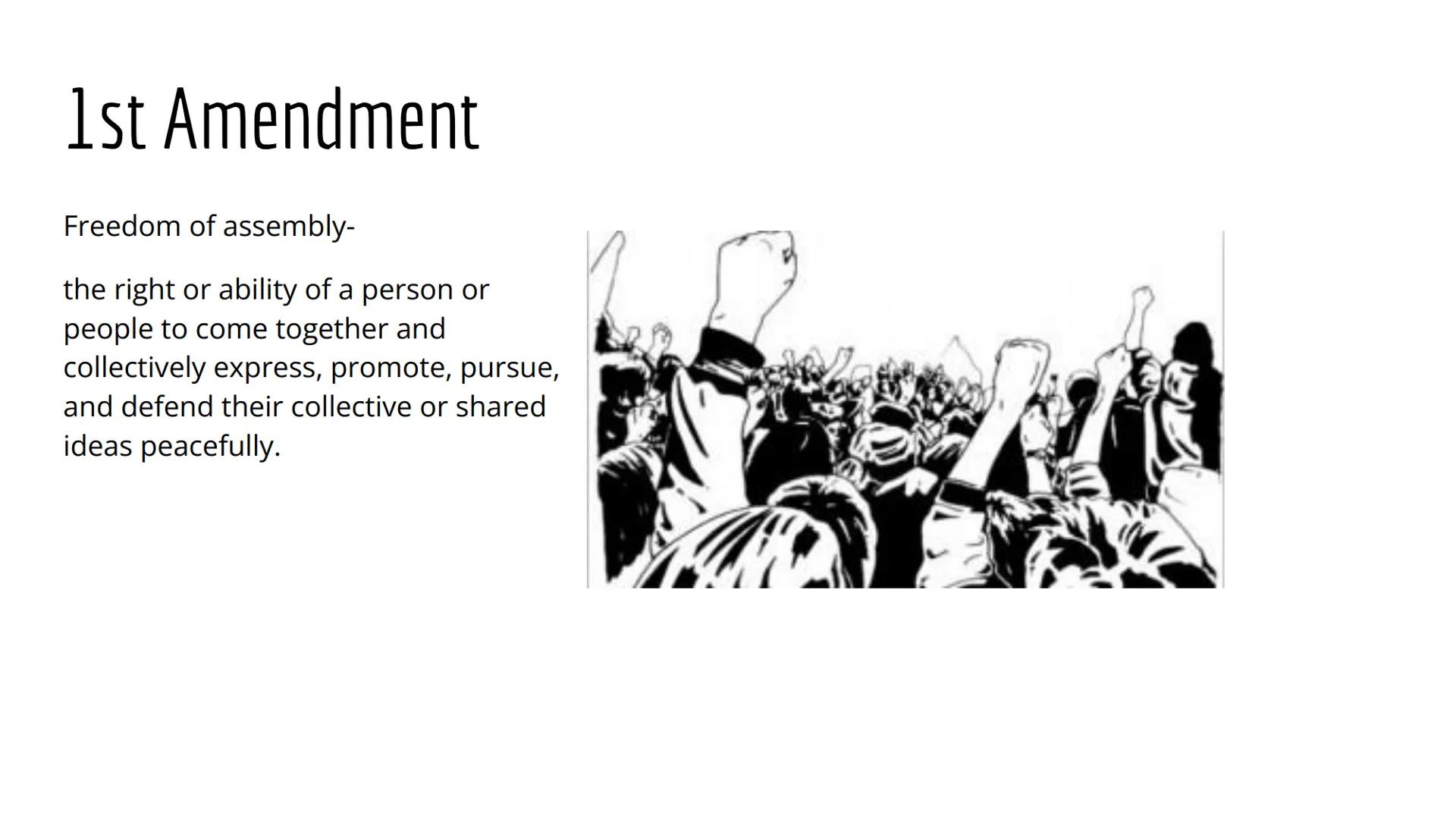 Bill of Rights
Project

Cecilya Guilbault # 1st Amendment

Freedom of speech-

a right that supports the freedom of an
individual or a commu