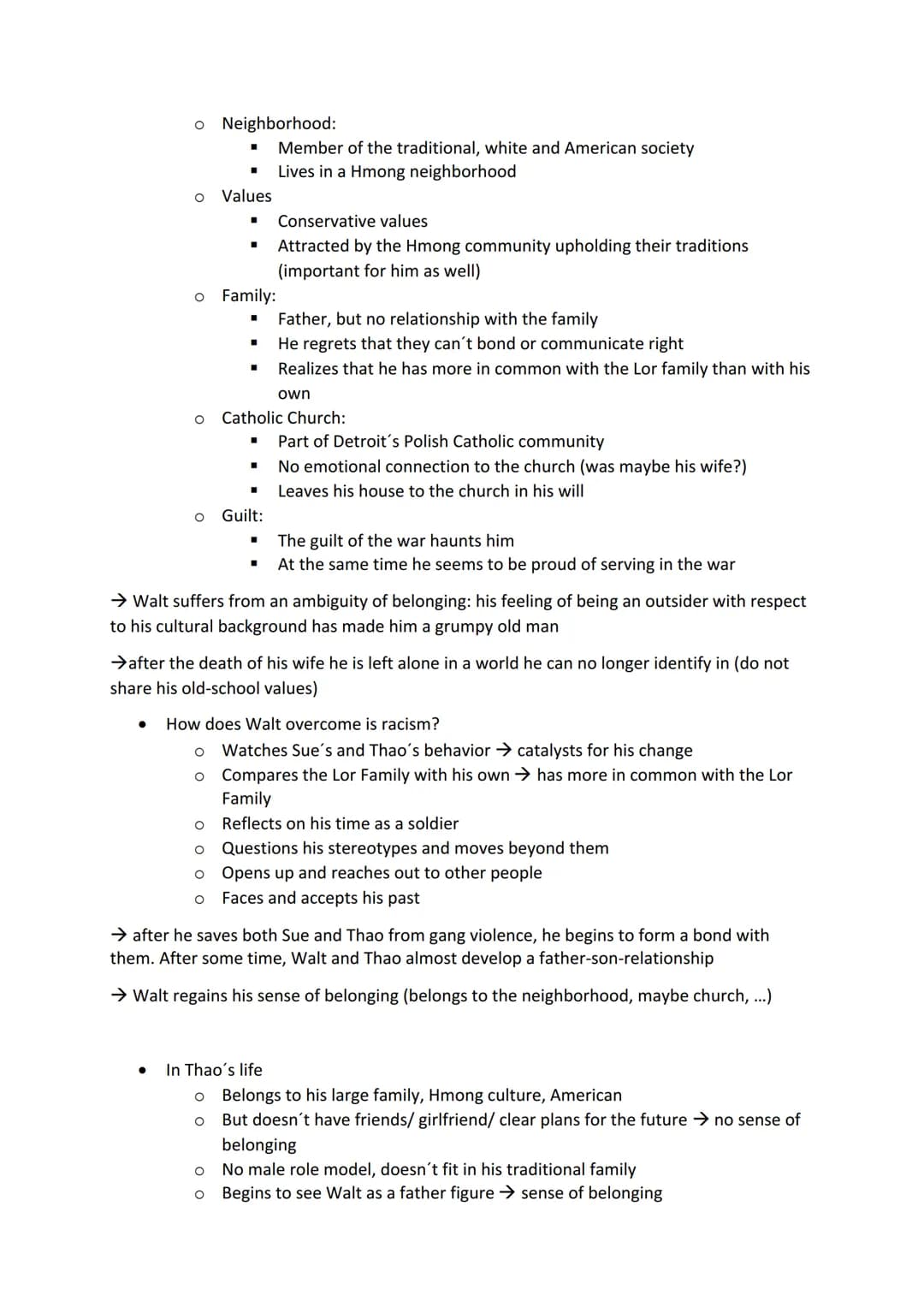 # Englisch KLA K2 HJ2

Gran Torino

Summary

- Walt lives alone in his house, his wife just died, conflict with his family they want
him to 
