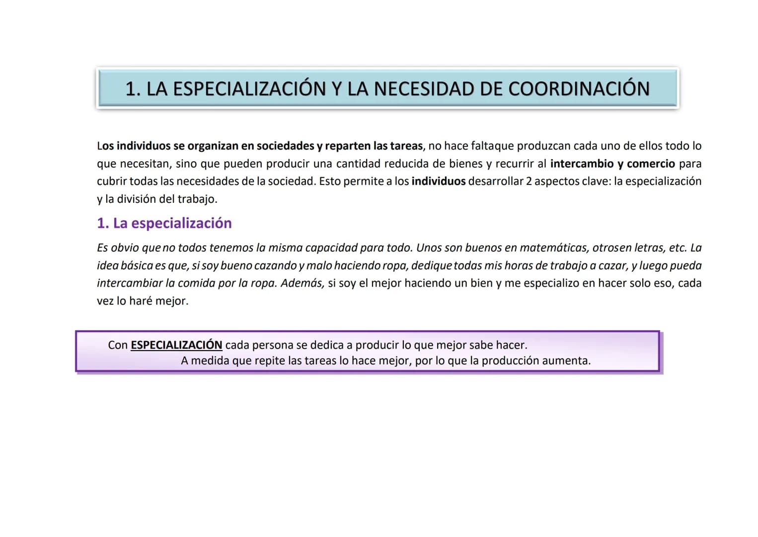# TEMA 4. LA EMPRESA Y SUS FUNCIONES

Tema 4 - Producción y Empresa

1. La especialización y necesidad de coordinación

1.1. Consecuencias d
