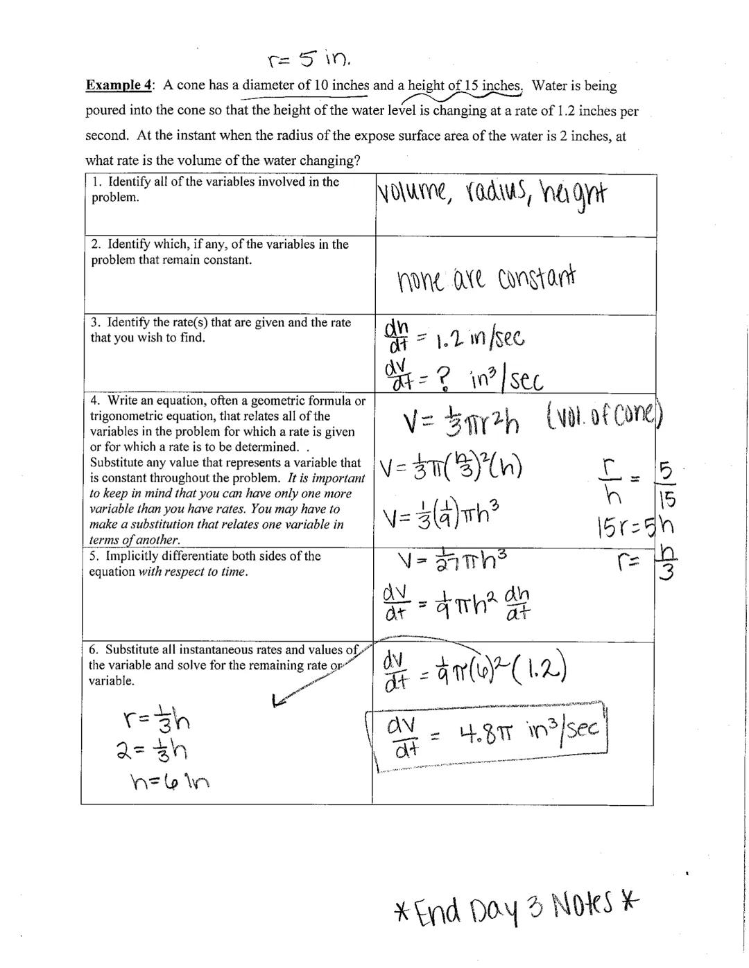 AP Calculus
Unit 4 - Applications of the Derivative - Part 1

Days 3 & 4 Notes: Related Rates

Implicitly differentiate the following formul