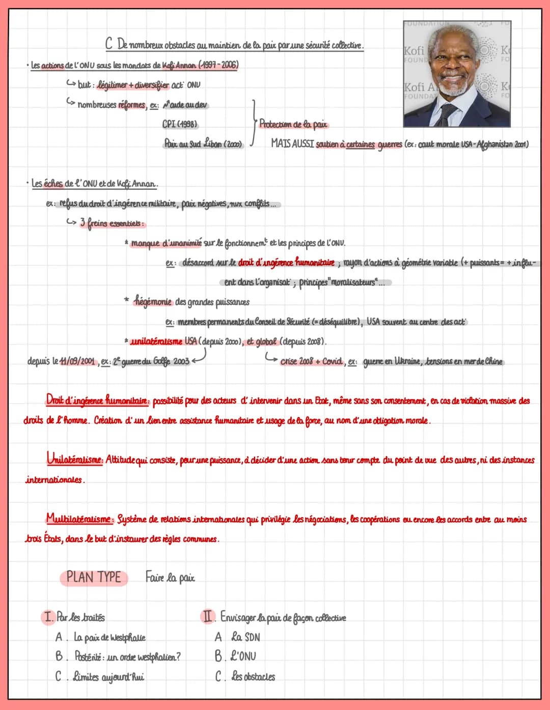 T2: Faire la guerre, faire la paix.

Les formes de conflits et des modes de
résolution.

I. Faire la paix par les traités

Laxe d

A. Le tra