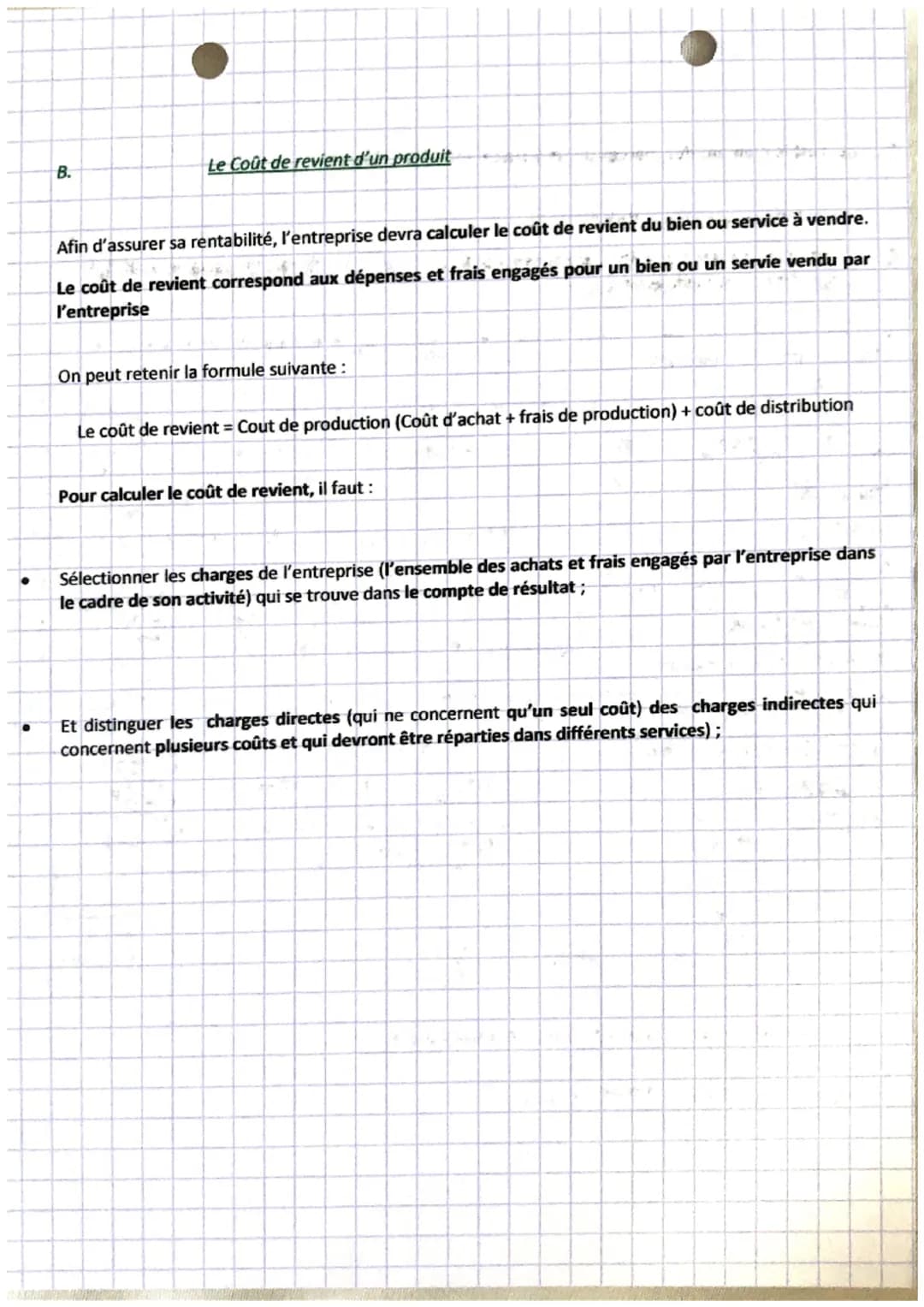 gestion
Chapitre 16

1.
Le prix, le coût, les charges et la marge d'un produit

A.
Le prix de vente

Le prix de vente est le prix proposé pa