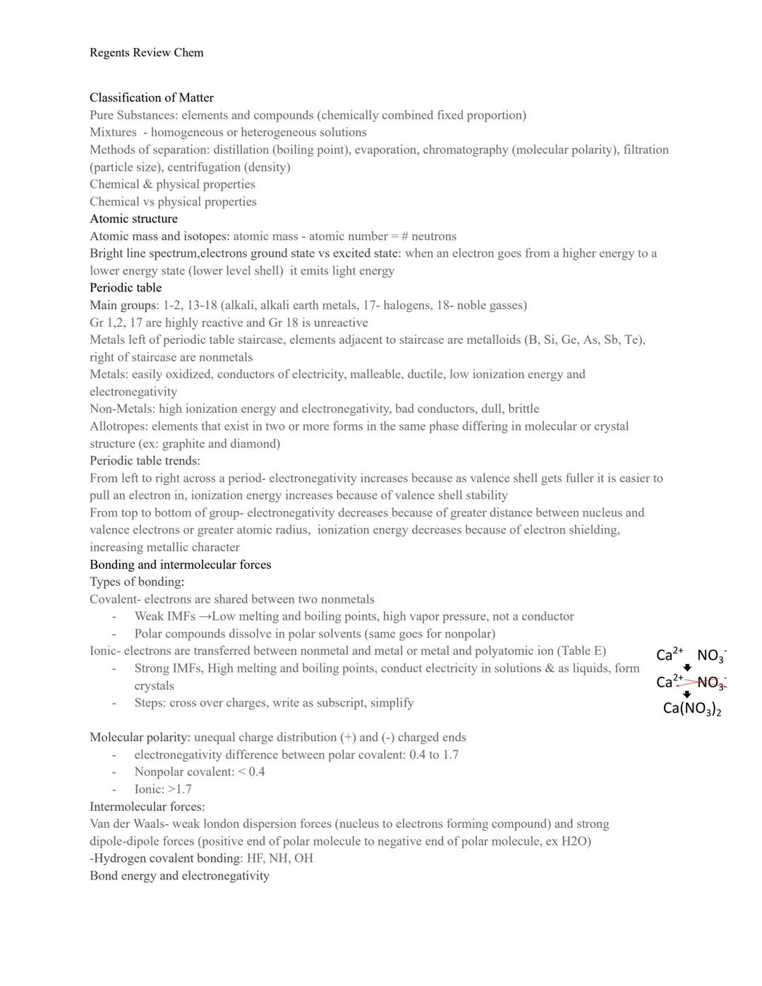 Regents Review Chem

Classification of Matter
Pure Substances: elements and compounds (chemically combined fixed proportion)
Mixtures homoge
