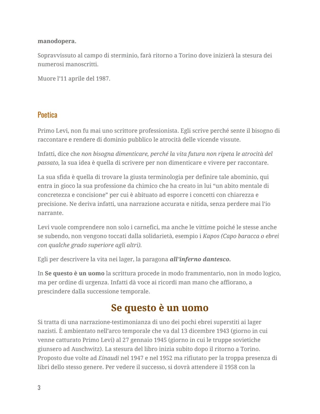 
<h2>Primo Levi vita e opere</h2>
<p>Primo Levi è stato uno scrittore, partigiano e chimico italiano. Nato a Torino il 31 luglio 1919 da gen