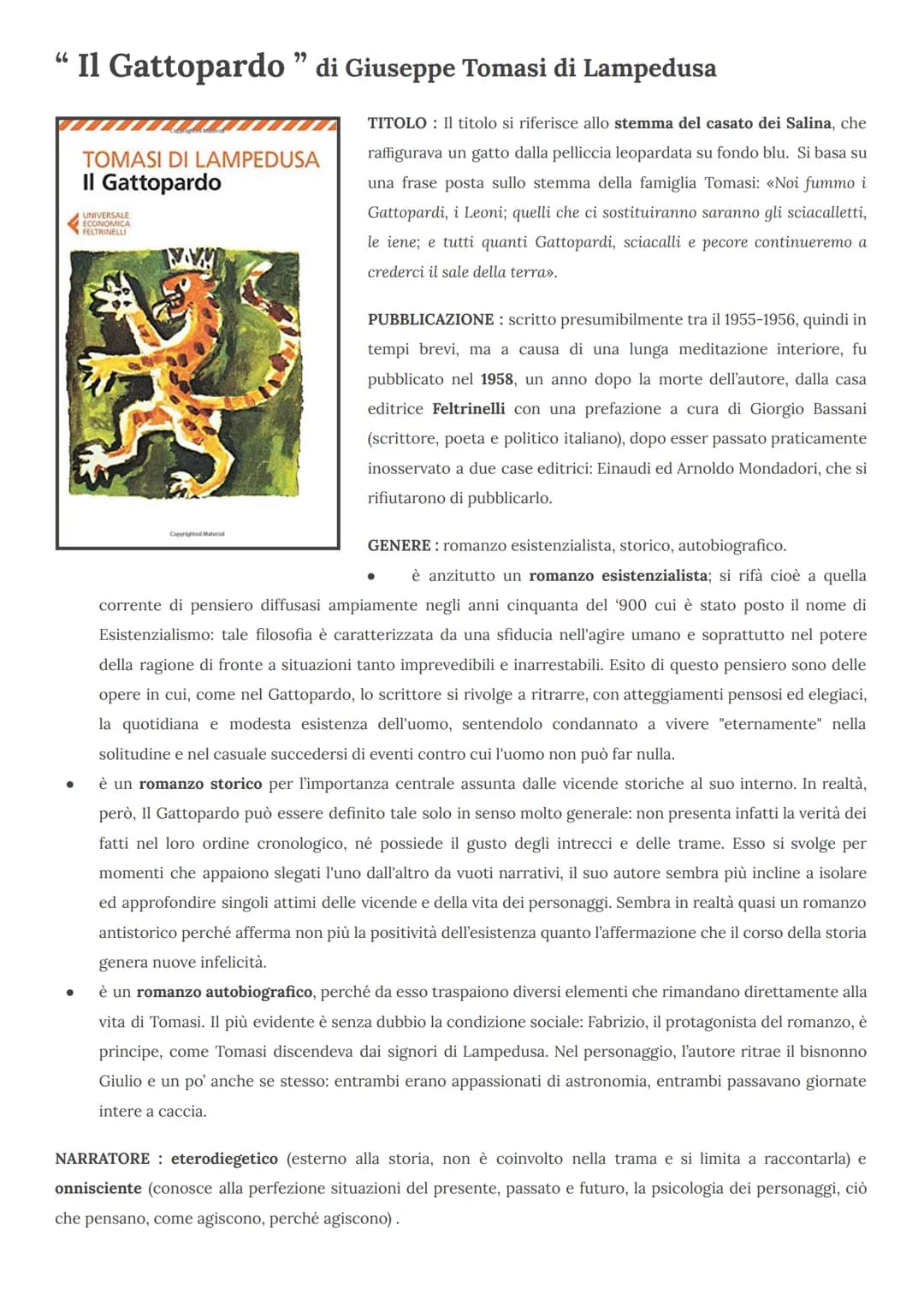 # Il Gattopardo" di Giuseppe Tomasi di Lampedusa

TOMASI DI LAMPEDUSA
Il Gattopardo

TITOLO: Il titolo si riferisce allo stemma del casato d