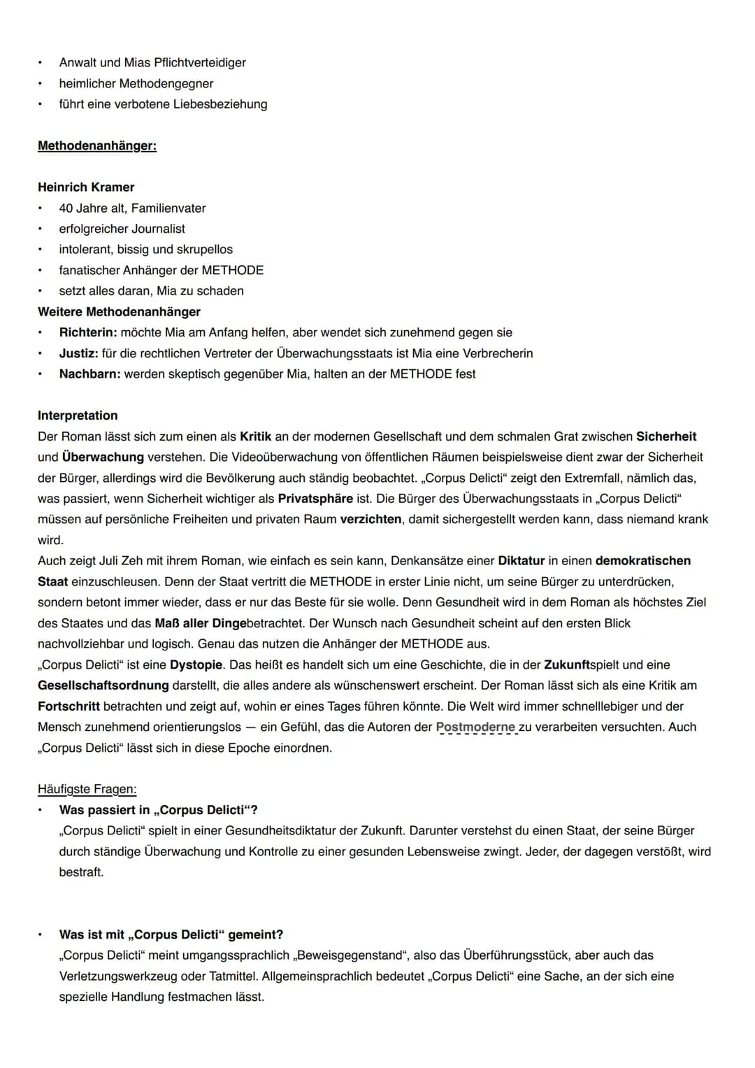 # Corpus Delicti

Der Roman „Corpus Delicti: Ein Prozess" spielt in einer Gesundheitsdiktatur der Zukunft. Darunter verstehst du einen
Staat