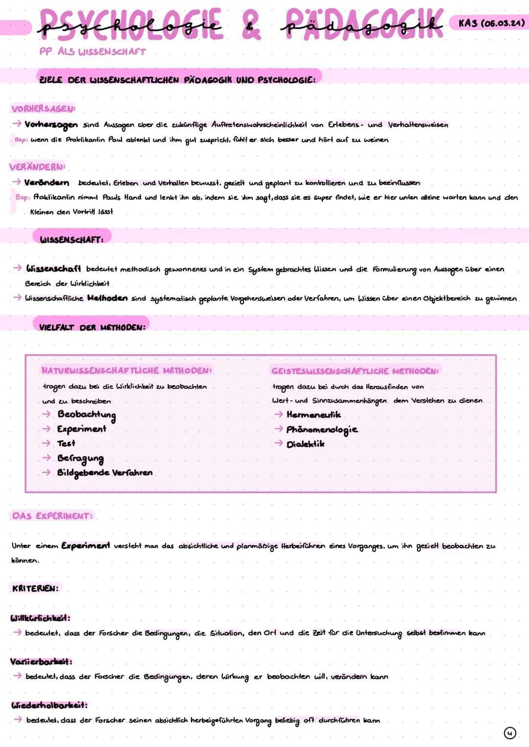 # psychologie & pädagogik KA3 (06.03.21)
PP. ALS WISSENSCHAFT

GEGENSTAND DER PSYCHOLOGIE:

Psychologie ist die Wissenschaft vom Verhalten u