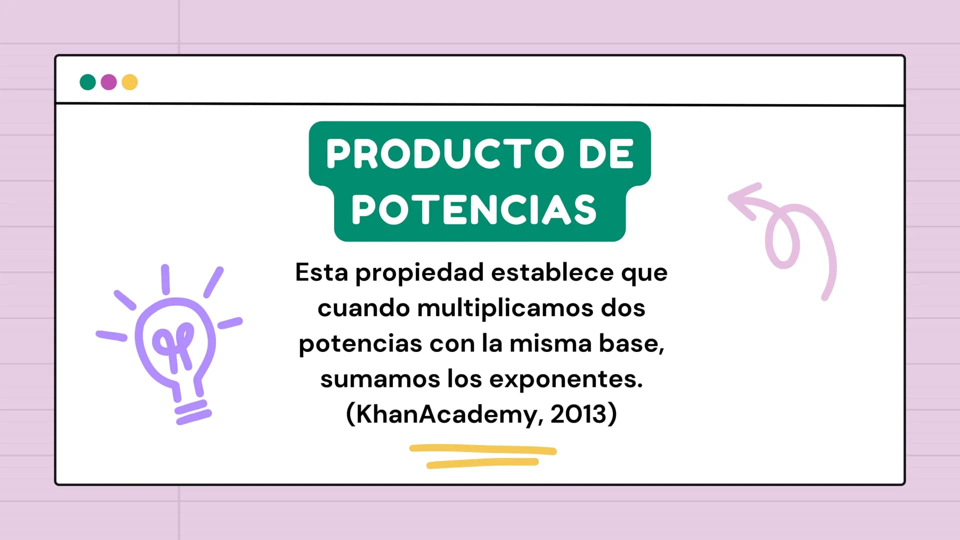 # PROPIEDADES

de los

EXPONENTES ÍNDICE >>

1 Producto de potencias

4 Potencia de un producto

2 Cociente de potencias

5 Potencia de un c