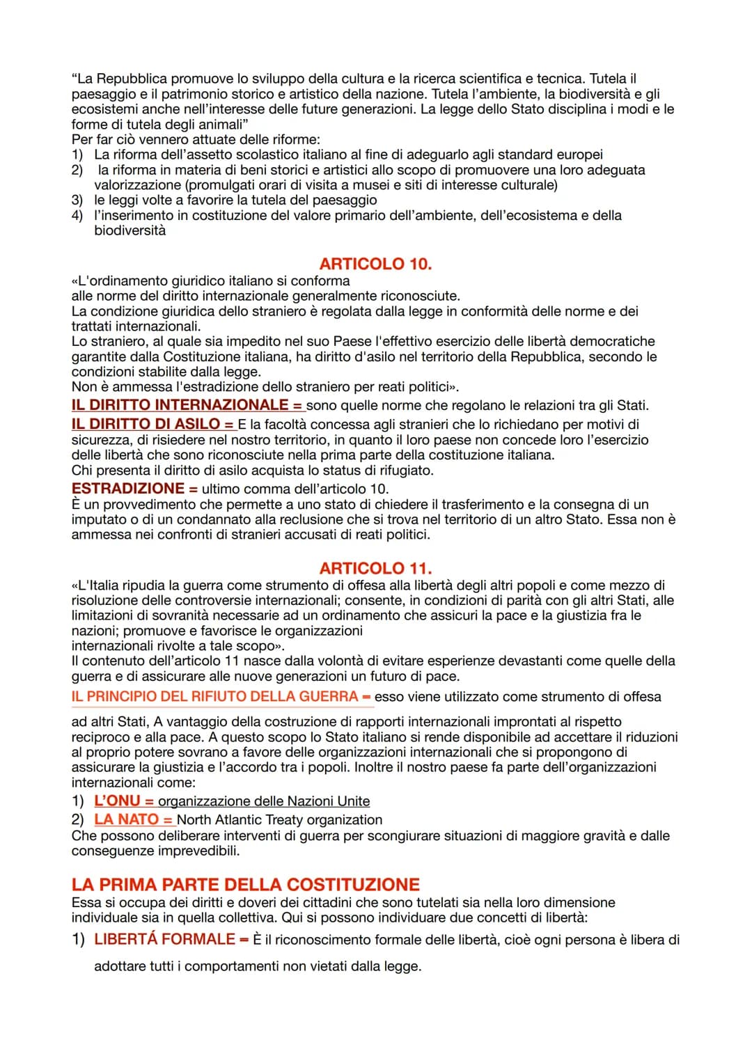 # DIRITTO

# LA COSTITUZIONE ITALIANA
La costituzione italiana è la legge fondamentale dello Stato. Essa fu pronta nell'arco di un anno e
me