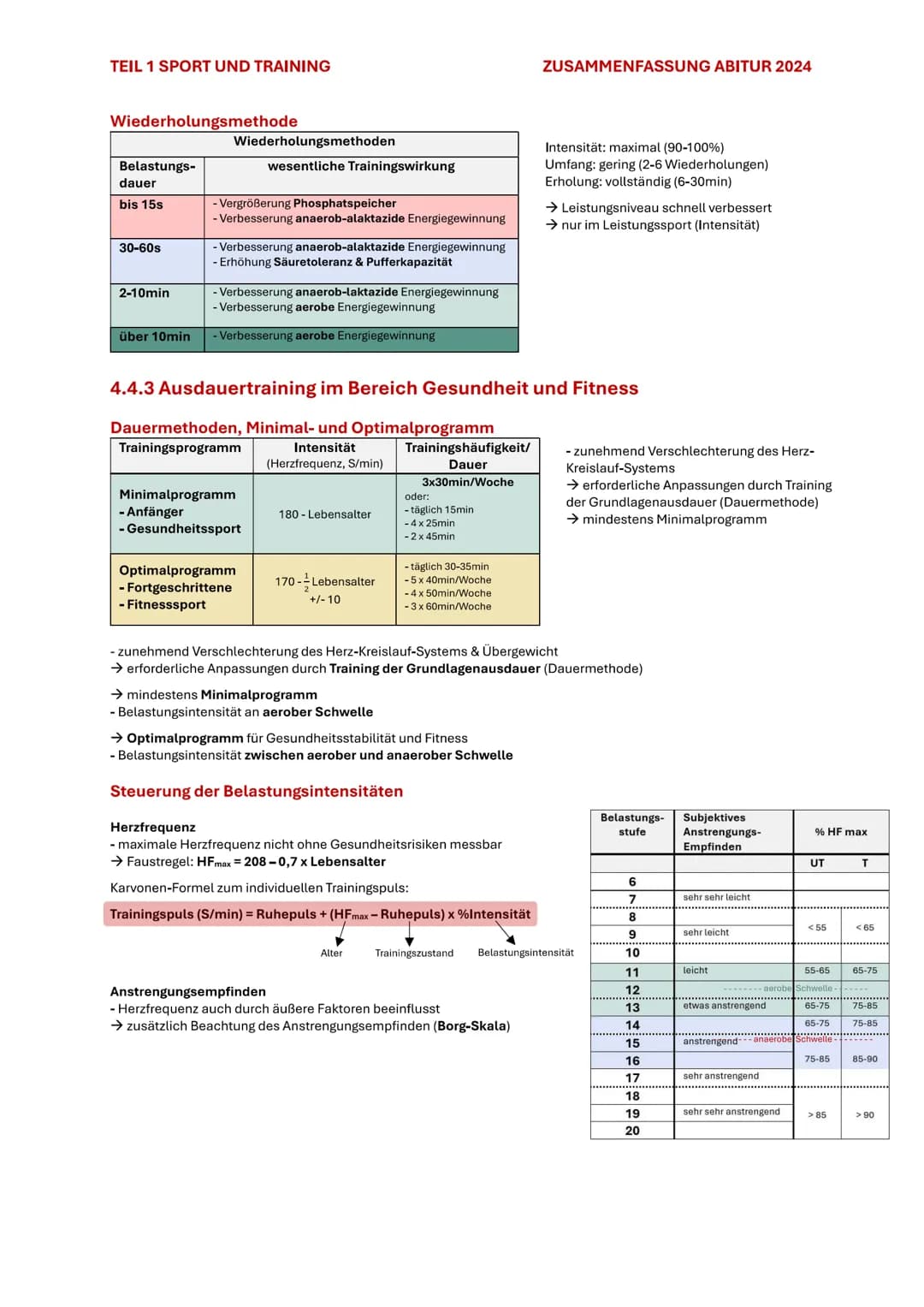 TEIL 1 SPORT UND TRAINING
ZUSAMMENFASSUNG ABITUR 2024

# 4. AUSDAUER

Im Sport und auch allgemein versteht man unter Ausdauer die physische 