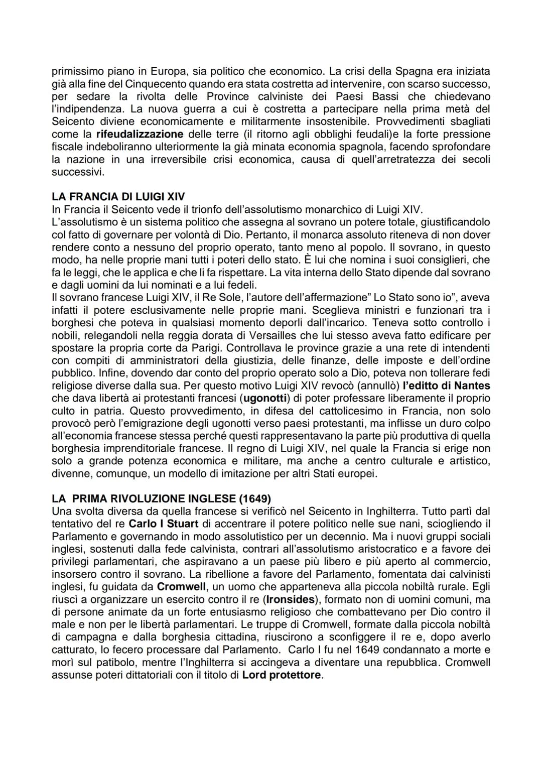 # L'EUROPA E L'ITALIA DEL SEICENTO

LA GUERRA DEI TRENT'ANNI E LA CONTRORIFORMA

II Seicento è un secolo di crisi, ma, nello stesso tempo, d